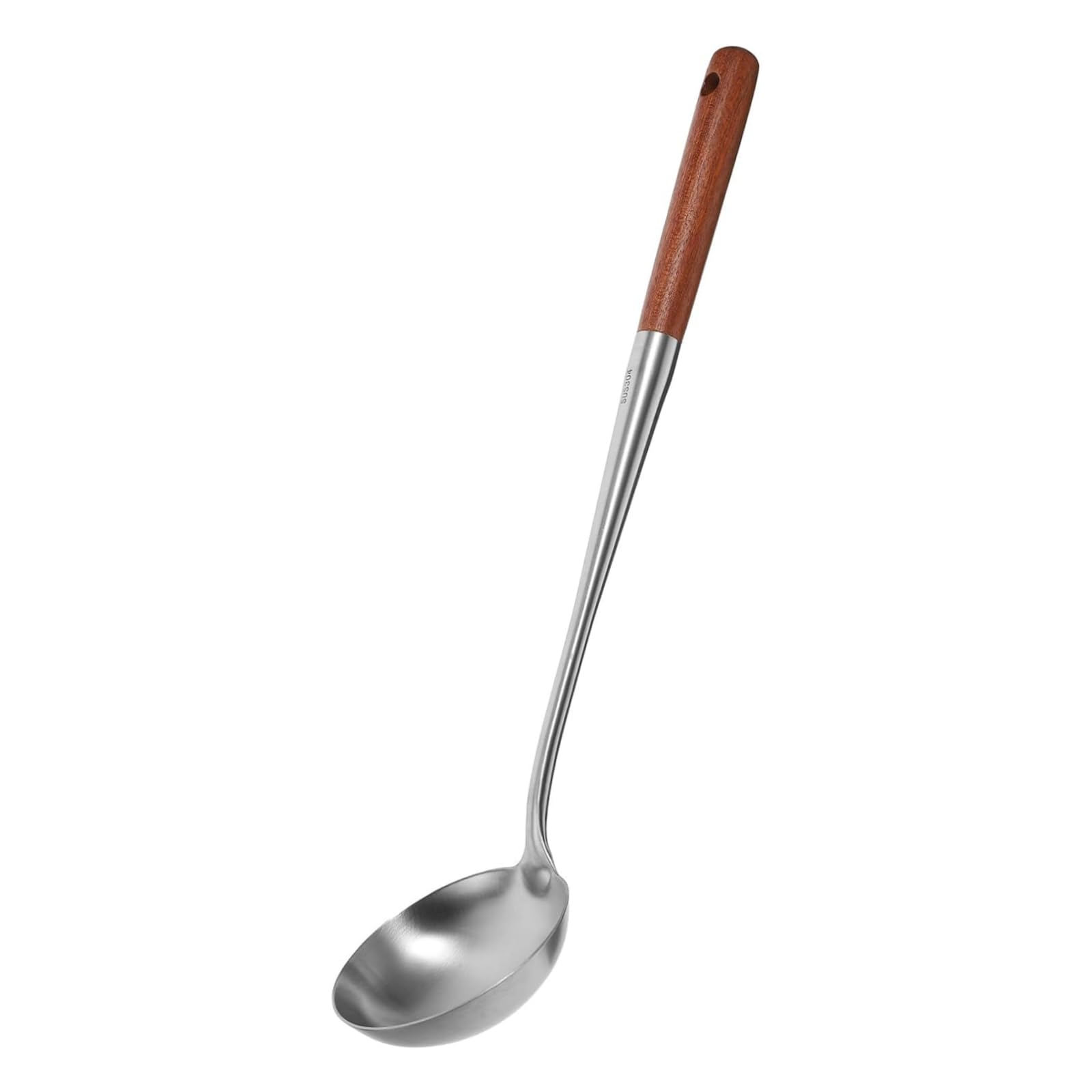 Aoibox  16 14 in Stainless Steel Soup Ladle with Wooden Handle Deep Bowl Kitchen Serving Spoon for Cooking
