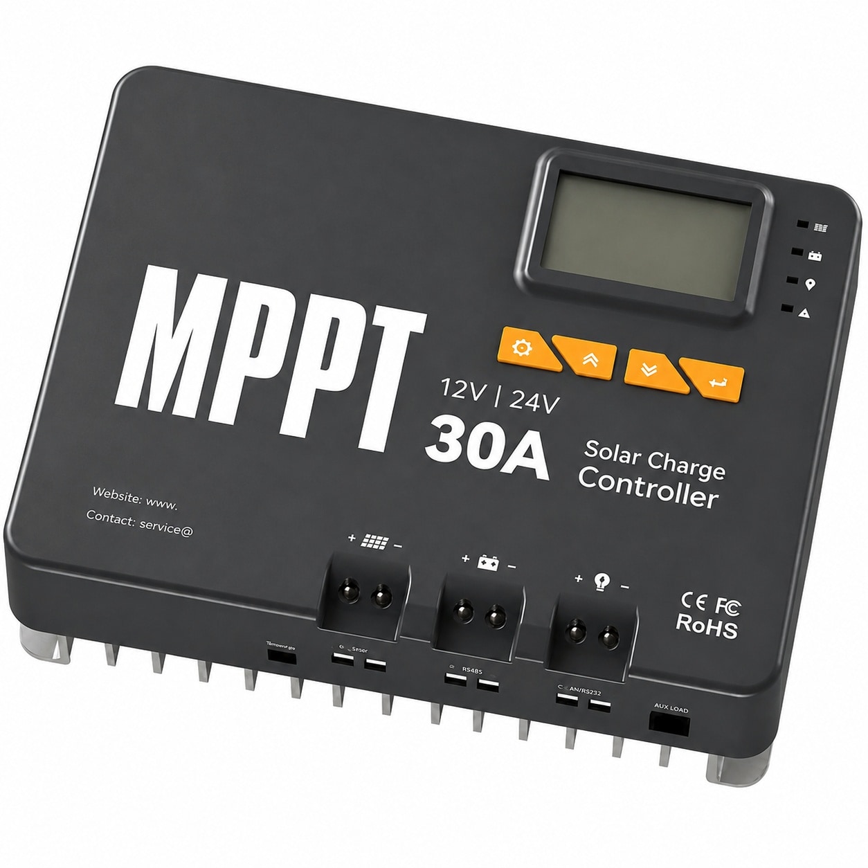 Etokfoks  12 24V 30 amp MPPT solar charge controller for LiFePO4 and sealed flooded gel lead acid power cell systems for efficient array