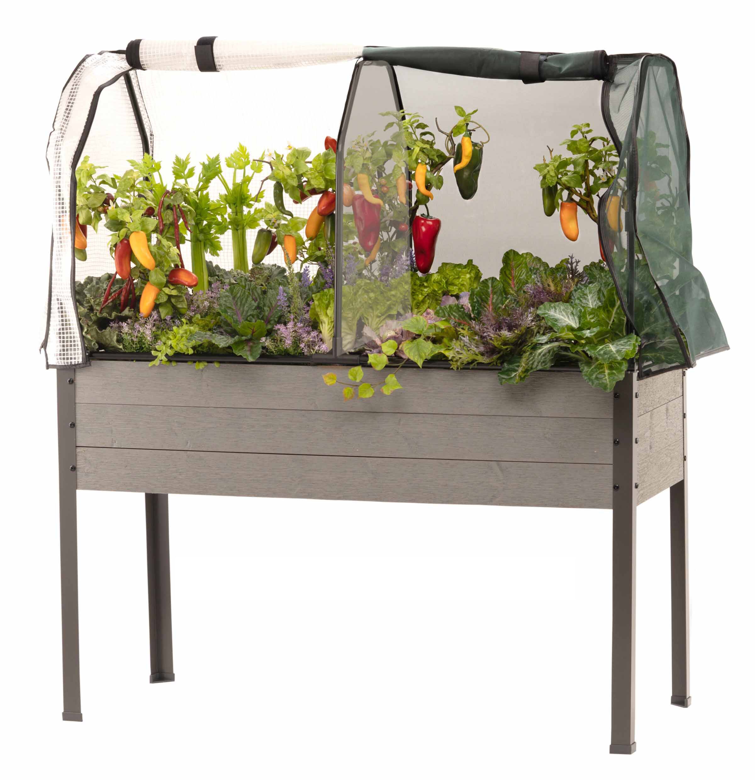 CedarCraft CCESB4721GY-GB 4.8-cu ft 21-in W x 47-in L x 53.5-in H Elevated Gray Spruce Raised Garden Bed