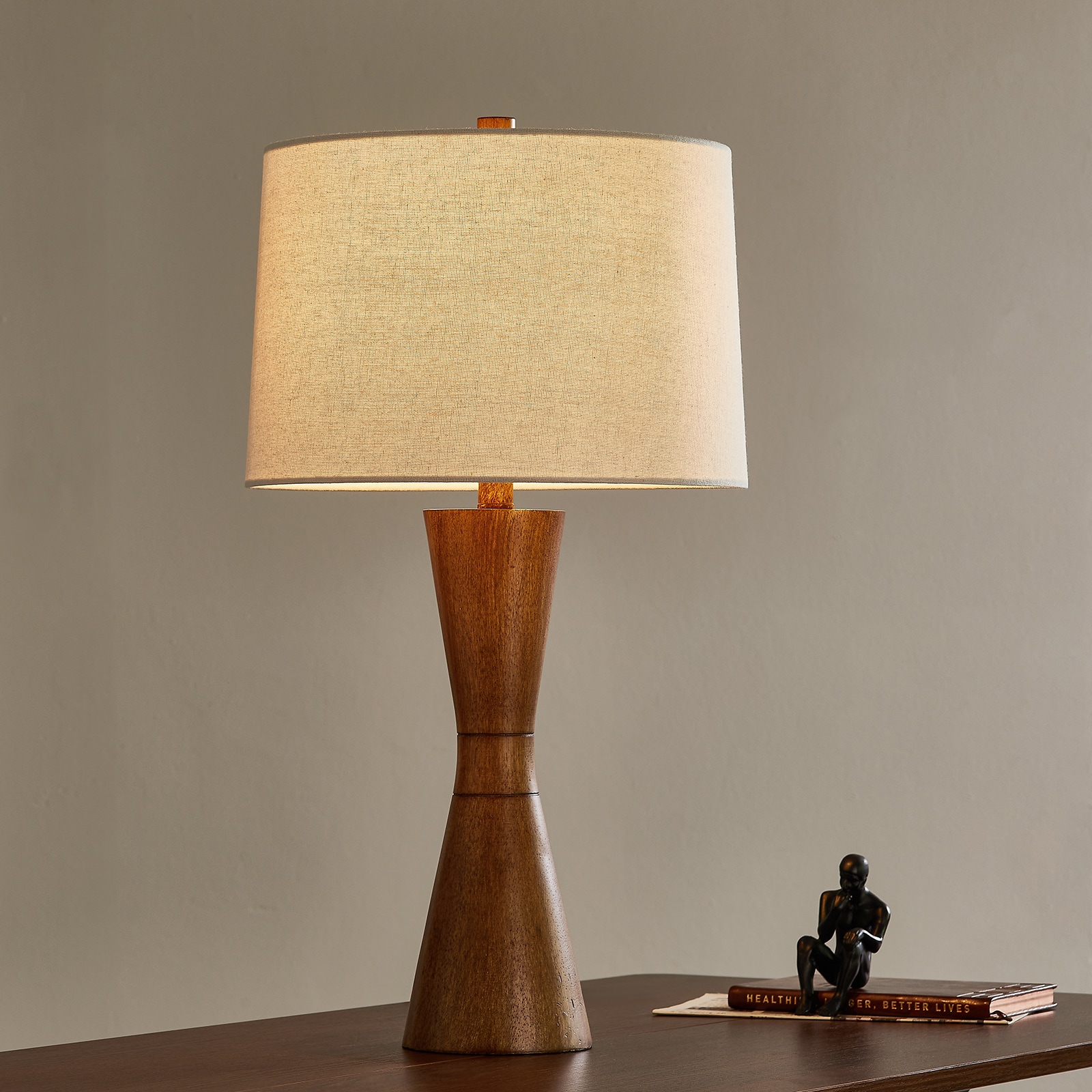 Lumetto Abat Jour Bedside Lamp Classic Wooden Gold Antique bon-530