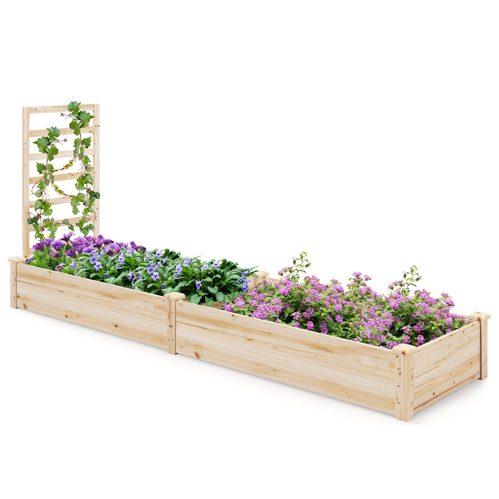 Ayelon 93-in W x 25-in L x 40-in H Elevated Natural Wood Raised Garden Bed