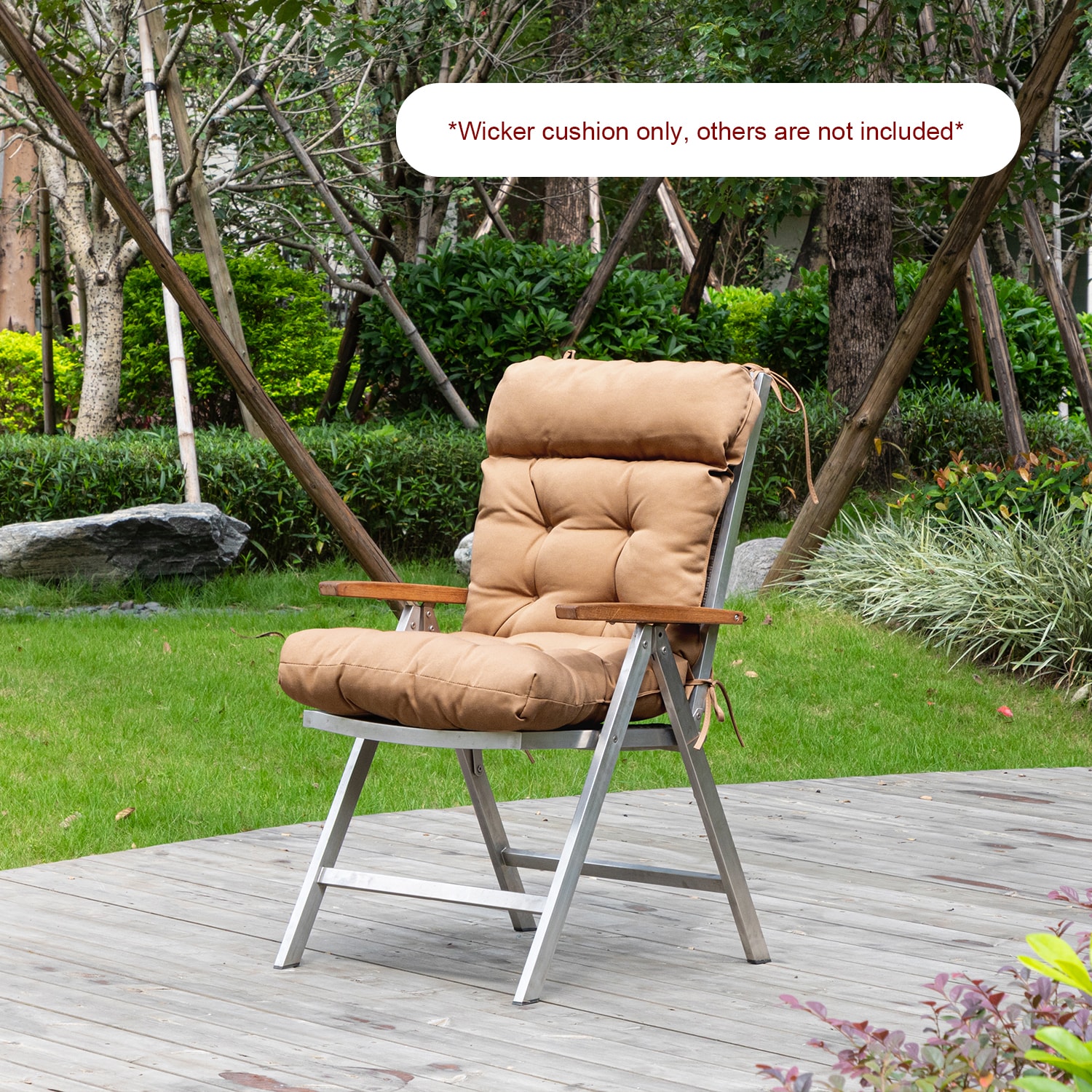 Artplan  Adirondack Outdoor Chair Cushion All Weather Patio Cushion-Wicker Tufted Pillow for Patio Furniture