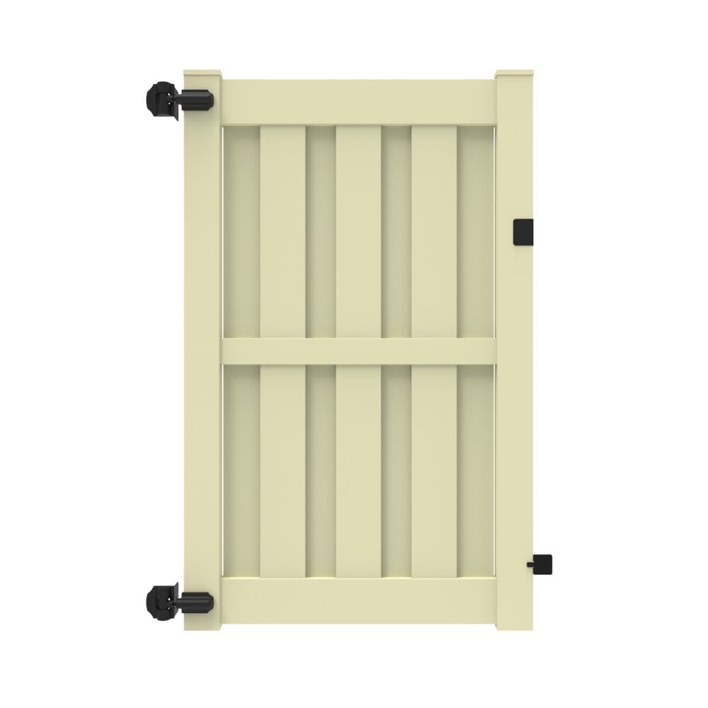 Freedom 73047010 Oakworth 6-ft H x 4-ft W Sand Privacy Vinyl Flat-top Fence gate kit (Unassembled)