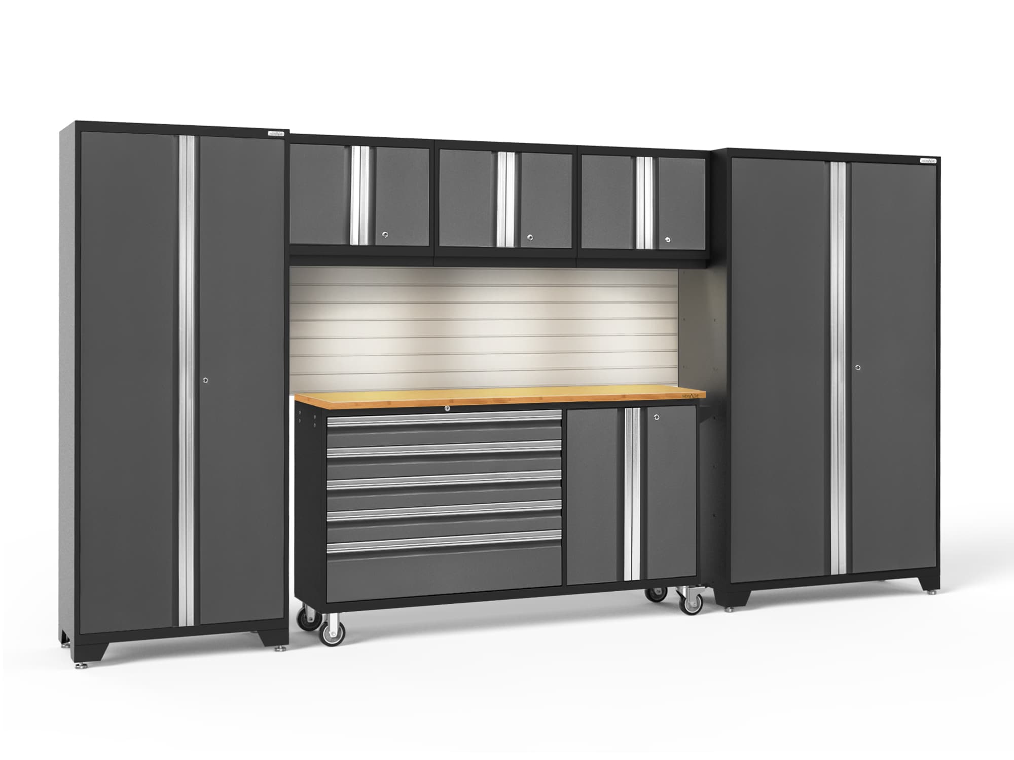 NewAge Products 6-Cabinets Steel Garage Storage System in Charcoal Gray ...