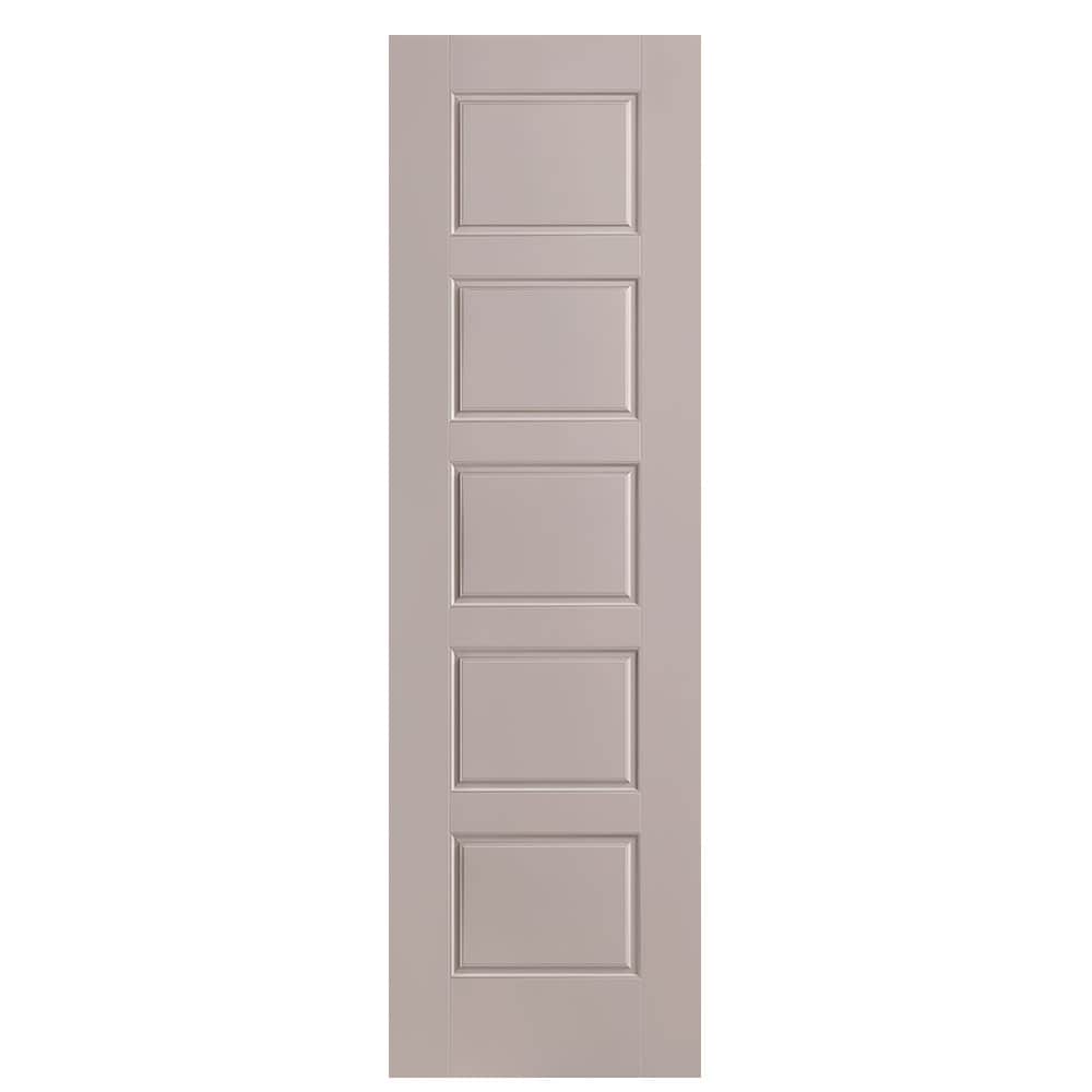 Masonite 1444558 Riverside 24-in x 80-in Driftwood 5-panel equal Smooth Solid core Prefinished Molded composite Slab Door