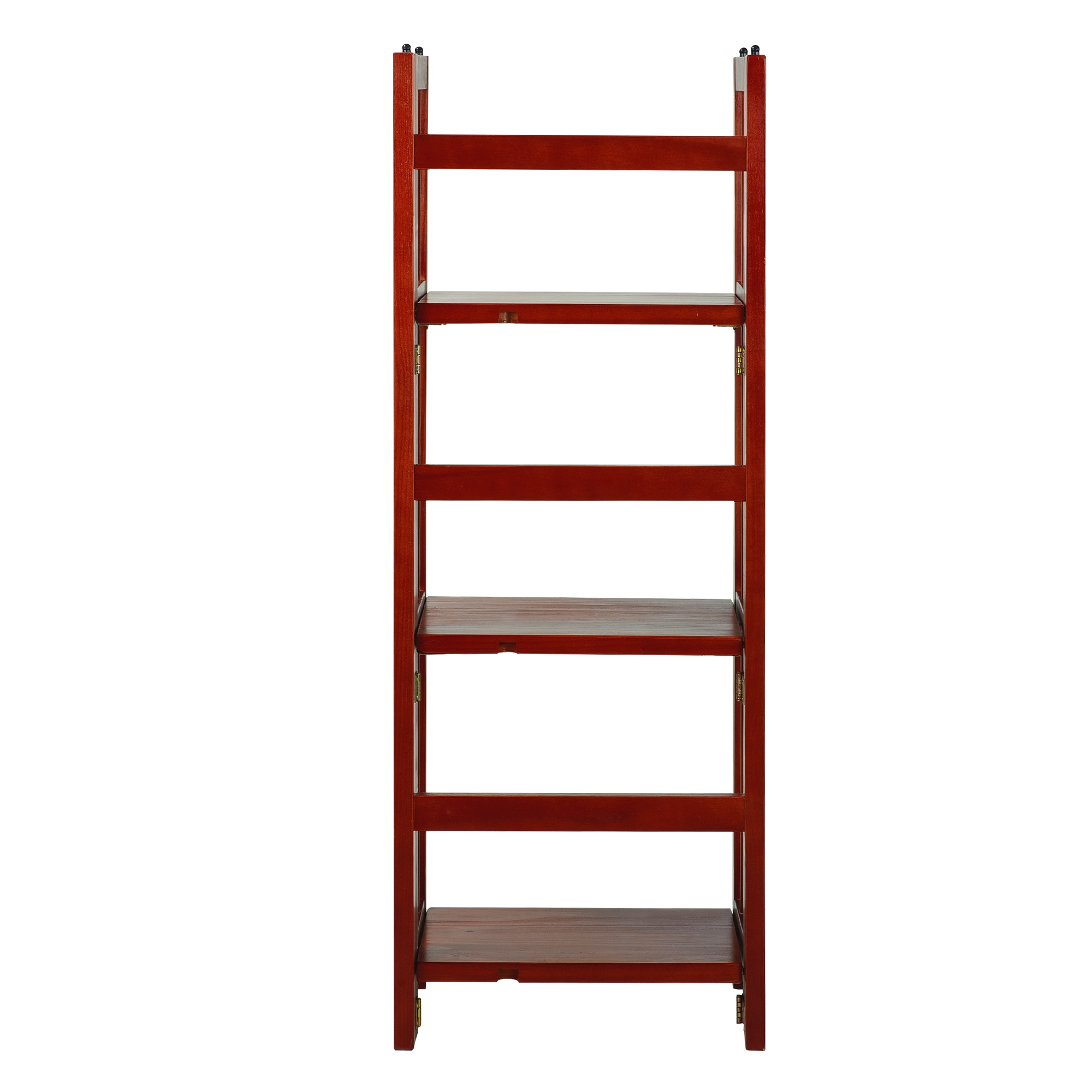 Casual Home Mahogany Solid Wood 14" Foldable 3-Shelf Bookcase