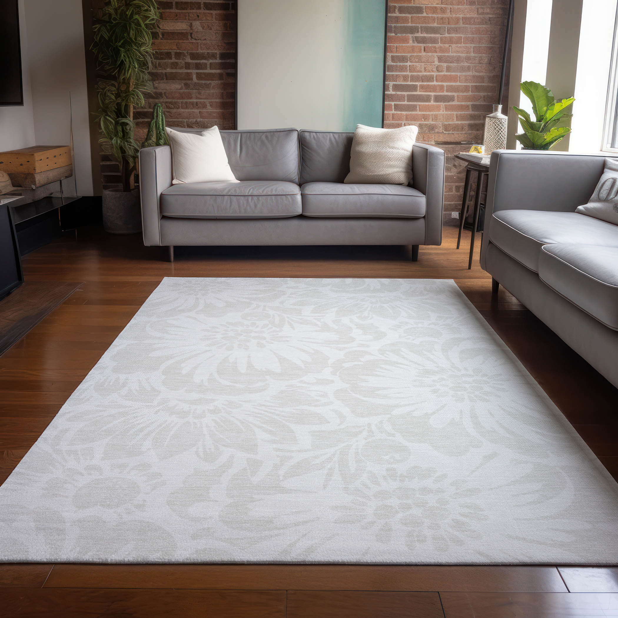 Addison Rugs ACN551IV3X5 Chantille ACN551IV 3 x 5 (ft) Polyester Ivory Rectangular Indoor/Outdoor Floral/Botanical Farmhouse/Cottage Machine washable Area rug