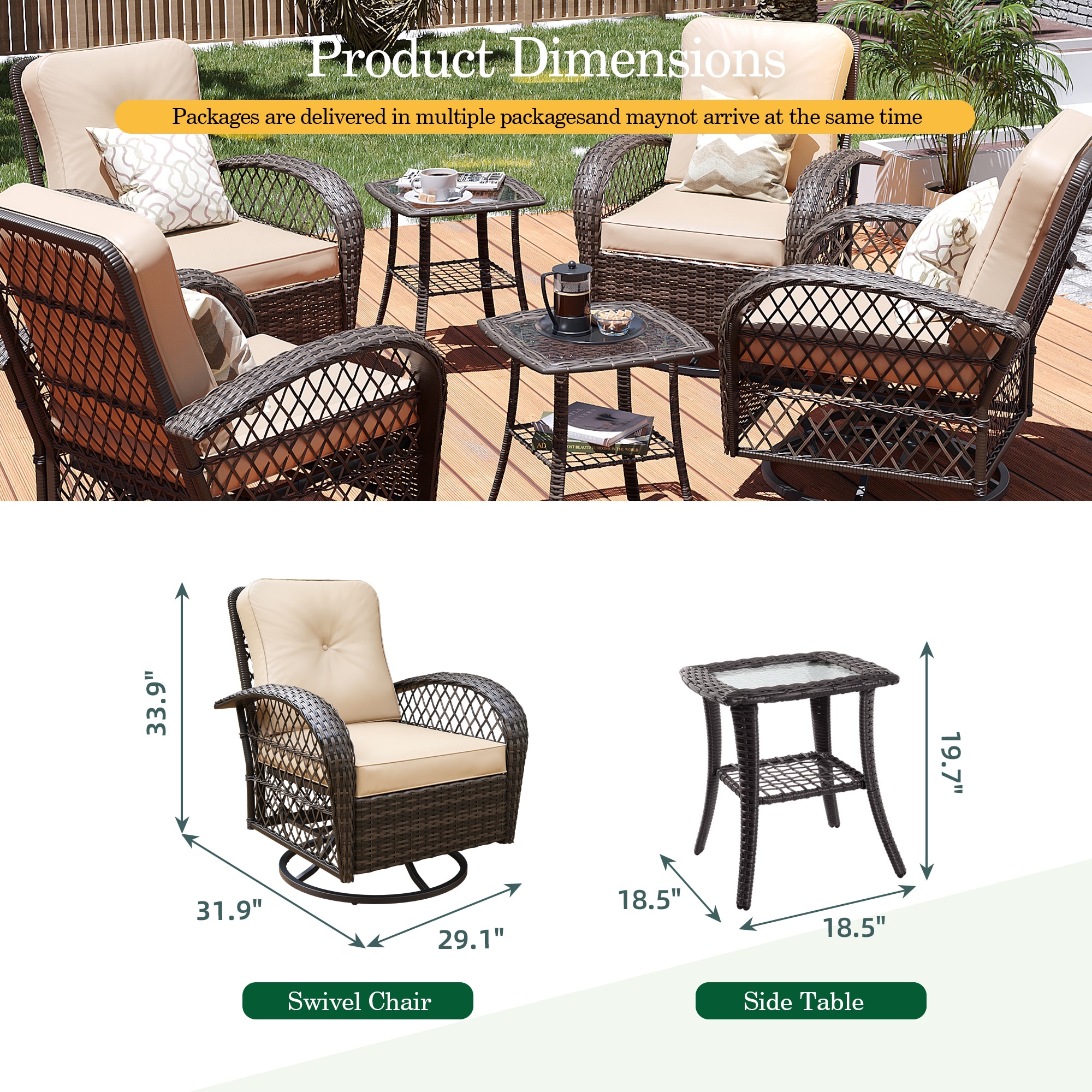 Patio Watcher LHY-B-BEIGE-CJ Patio-Conversation-Sets - View #3
