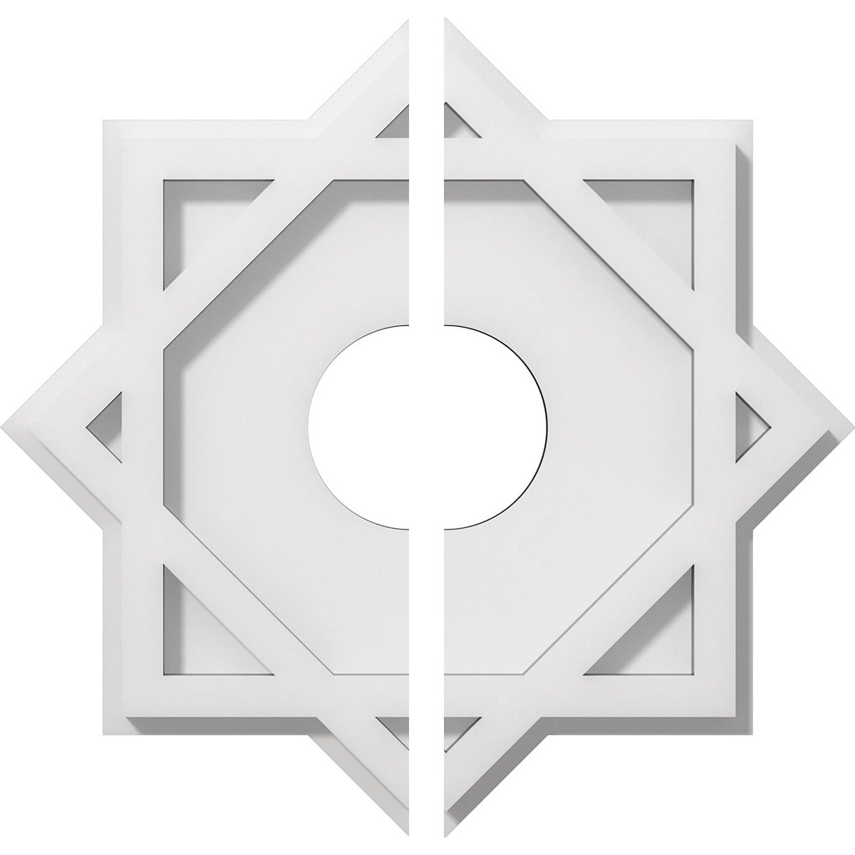 Ekena Millwork CMP12AL2-03000 Axel 12-in W x 12-in L Contemporary White PVC Split Ceiling Medallion