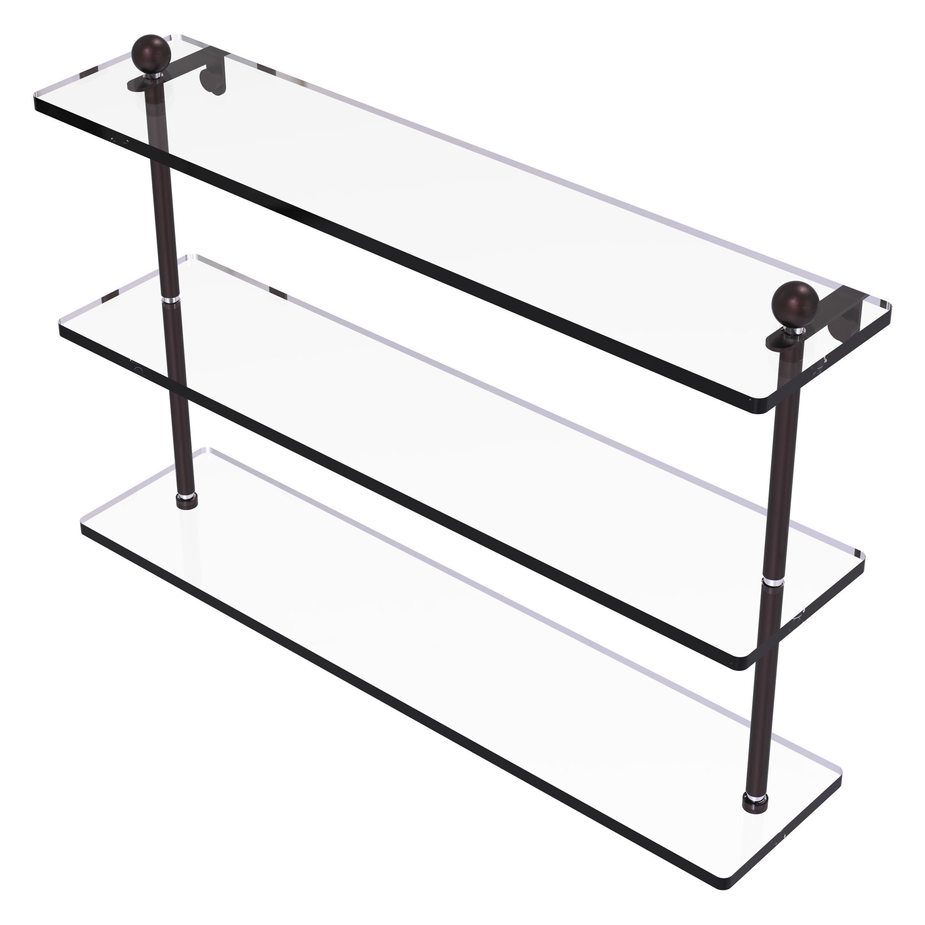Allied Brass PR-5/22-ABZ Prestige Regal Antique Bronze 3 -Tier Wall mount Corner Bathroom Shelf ( 22-in x 15-in x 5-in )
