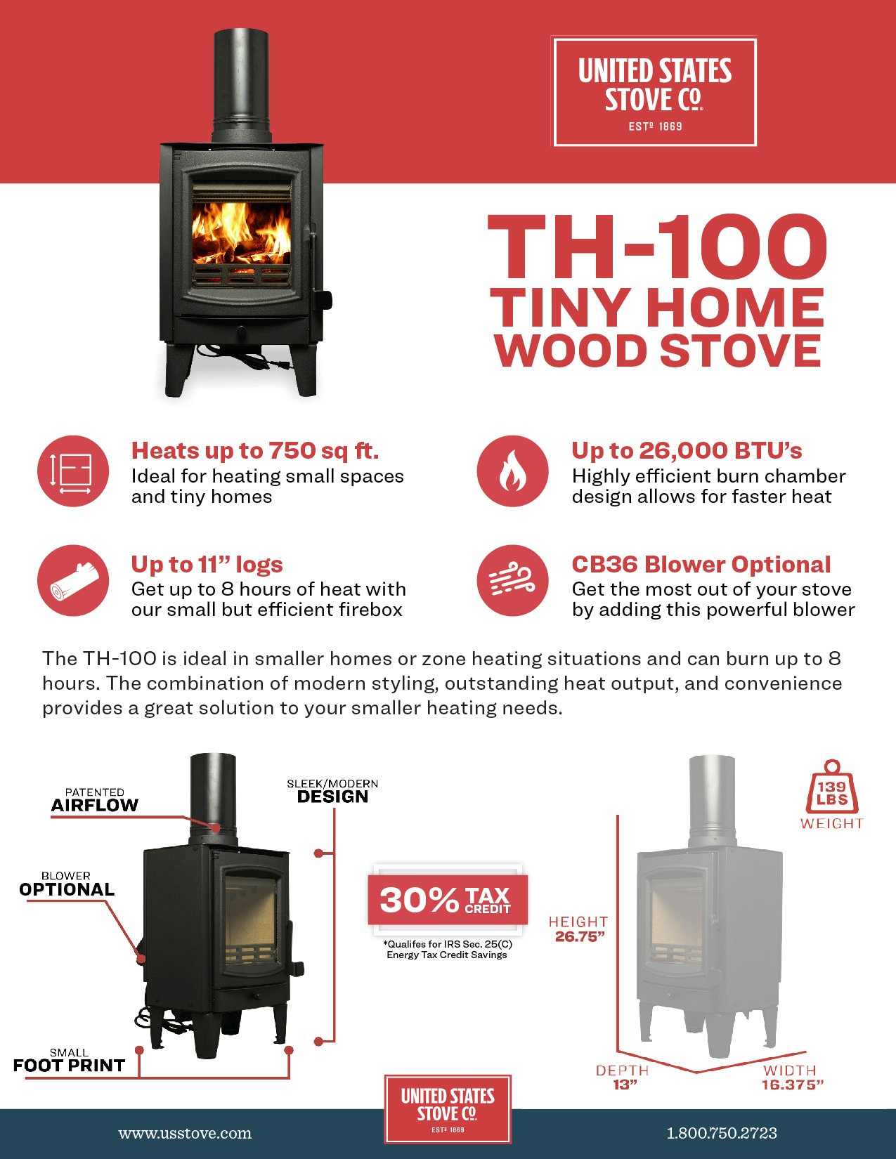 US Stove Company TH-100 Wood-Stoves-Wood-Furnaces - View #10