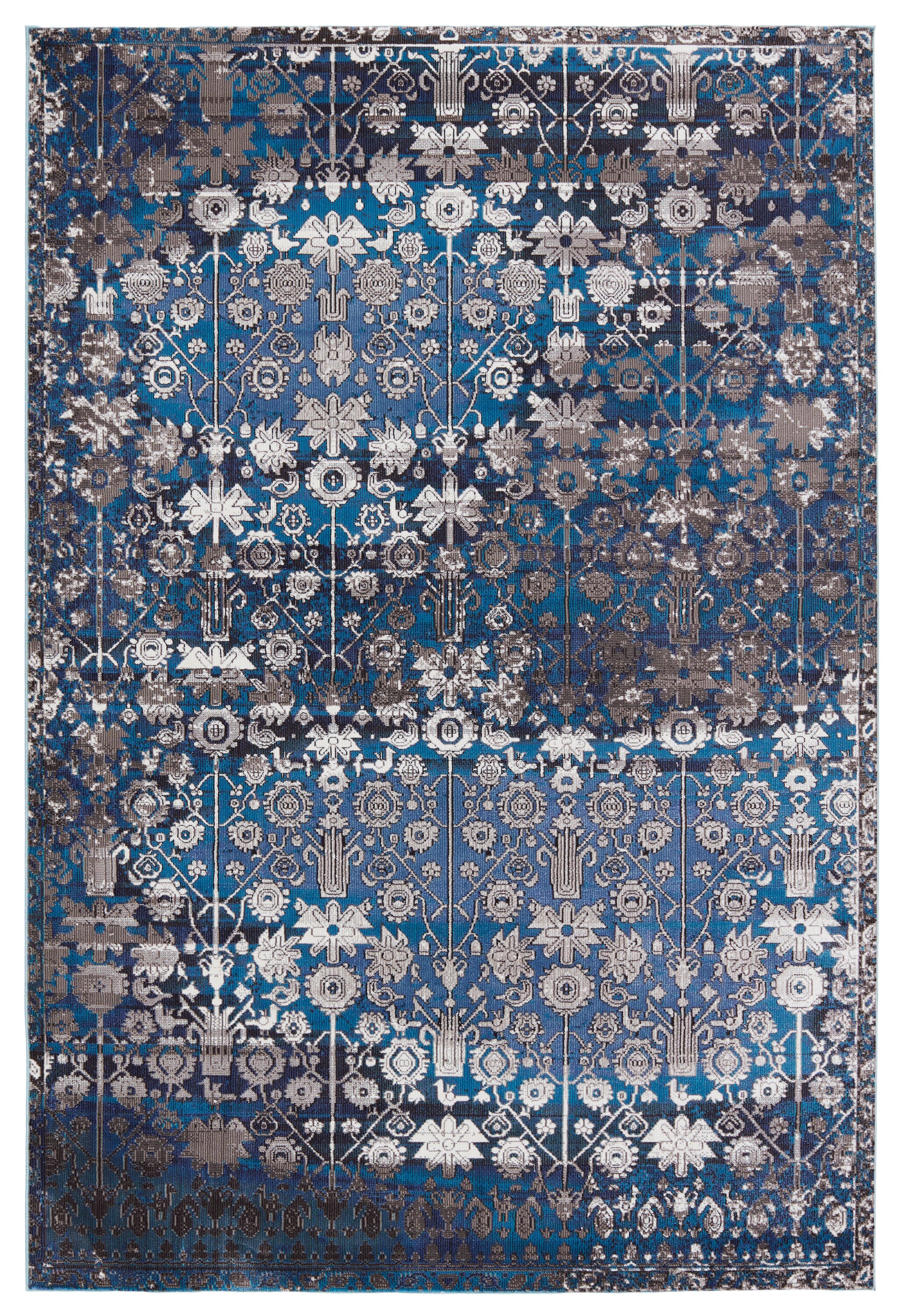 Borealis Izar 9' x 12' Blue Synthetic Tufted Area Rug