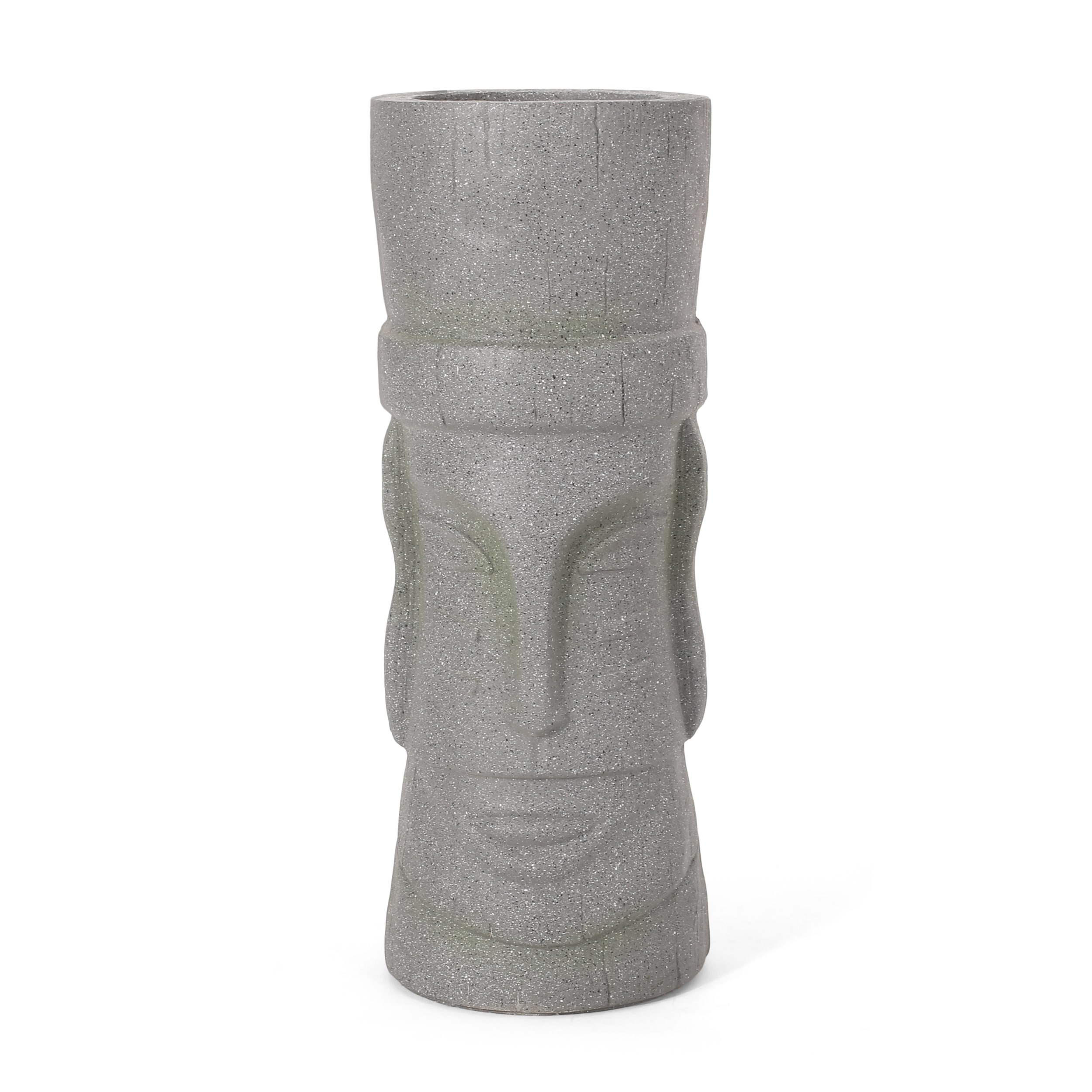 AHIOU HOME ZAAHD-H9RTVAPP Round 9.75-in W Large Gray Mixed/Composite Contemporary/Modern Indoor/Outdoor Planter with Drainage Holes