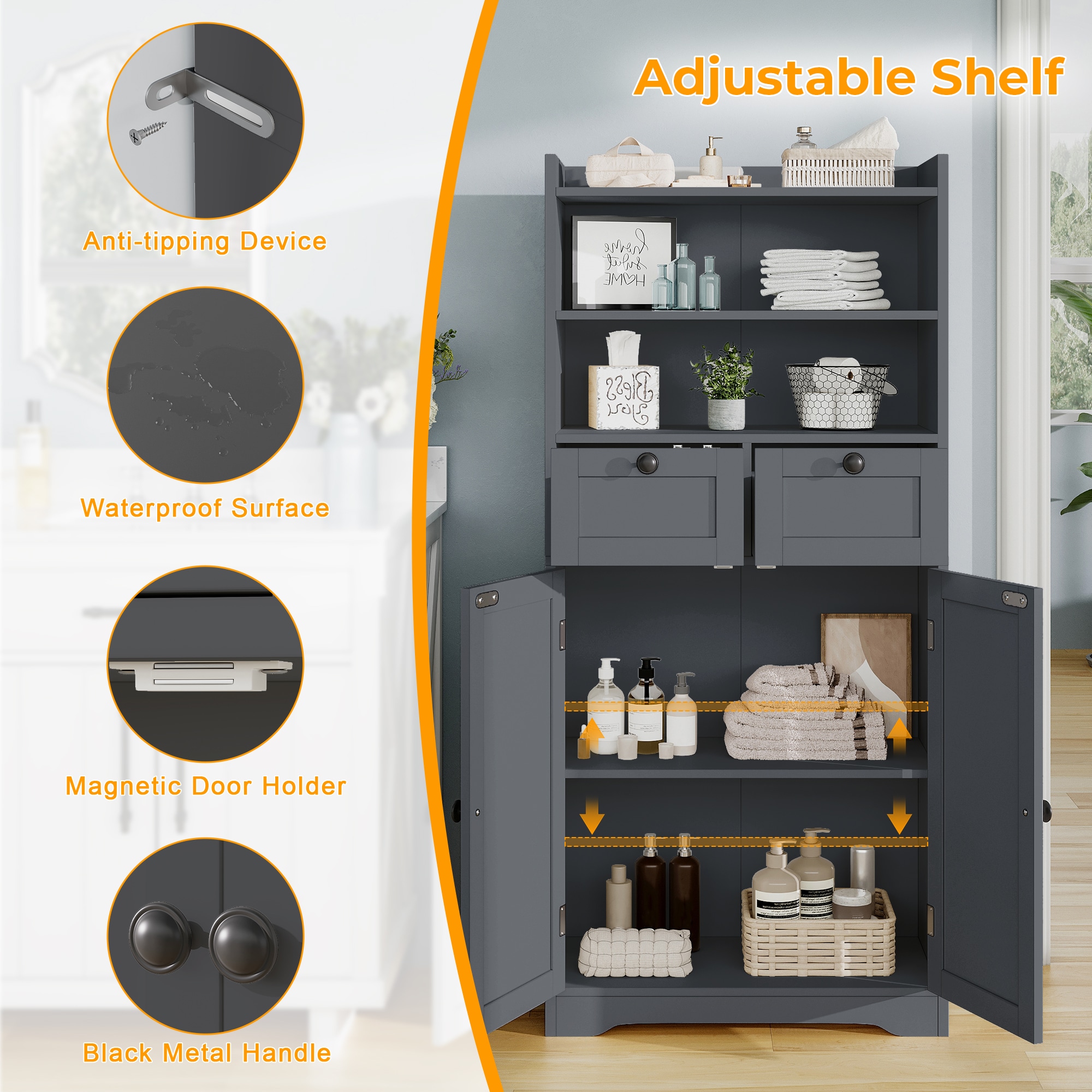 VOUA SAF-JDRYRB-WHCK Linen-Cabinets - View #7
