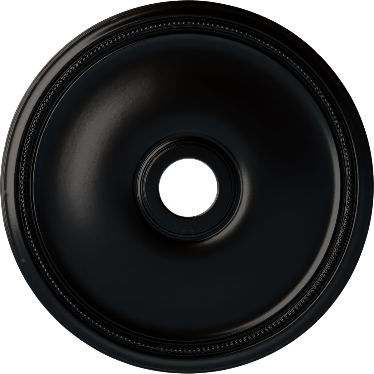 Ekena Millwork CM24THBLF Theia 24-in W x 24-in L Painted Jet Black Polyurethane Whole Ceiling Medallion