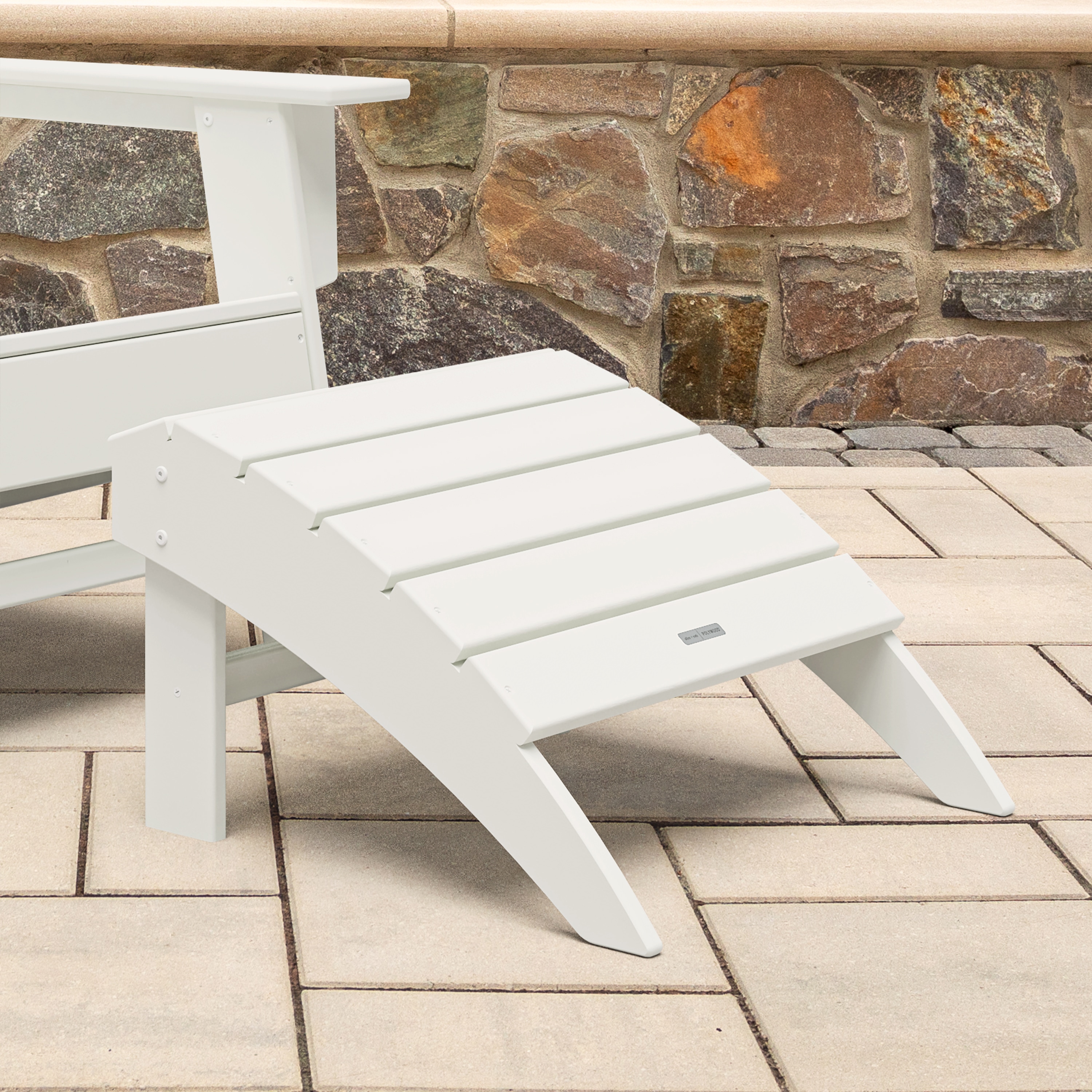 allen + roth by POLYWOOD AROT400-WH Oakport White HDPE Ottoman