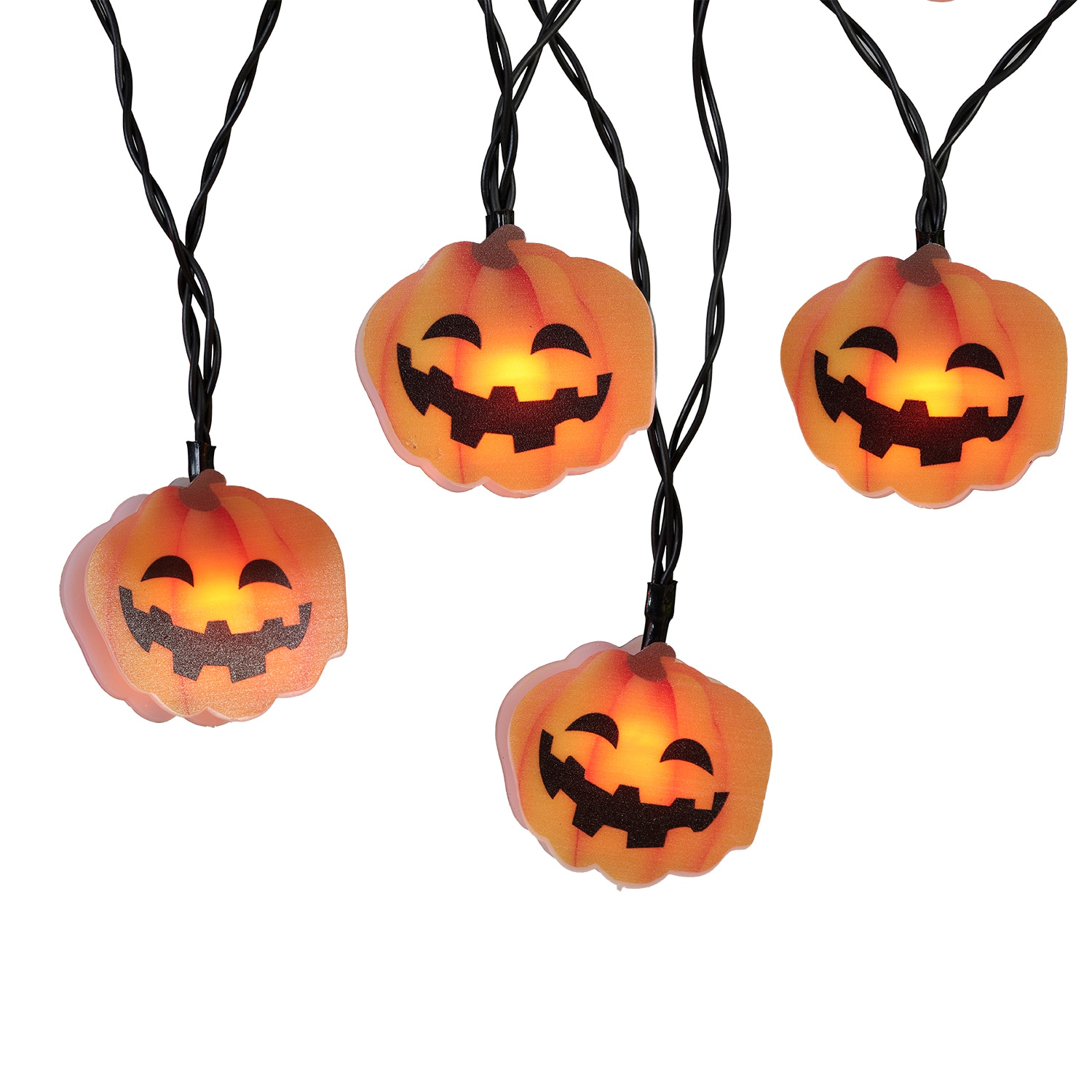 Haunted Living 10-Count 3.5-ft LED Battery-operated Orange Halloween ...