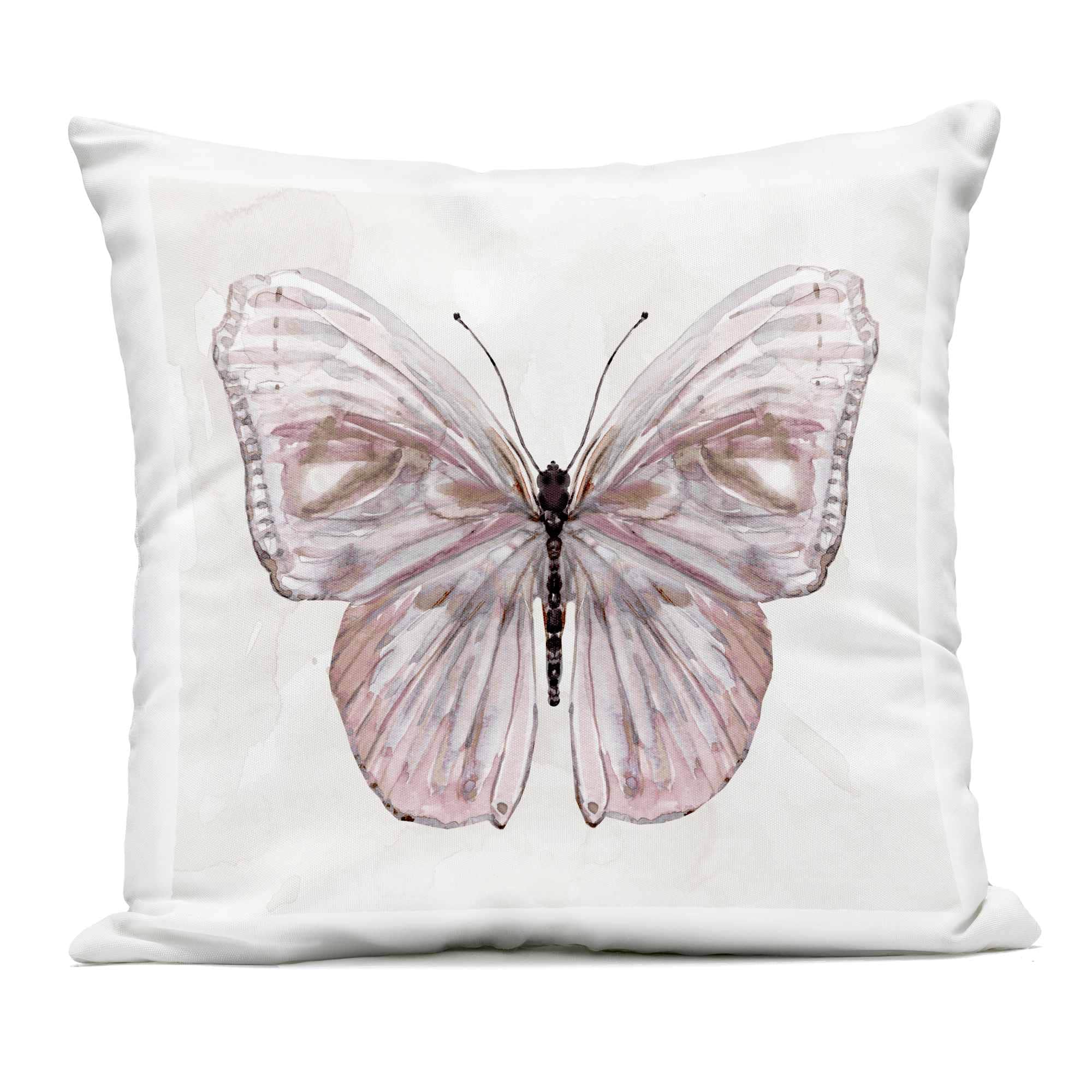 Stupell Industries PLR-006-OSQ-18X18 Peach Blushing Wings Outdoor Printed Pillow design by Carol Robinson 18 x 18