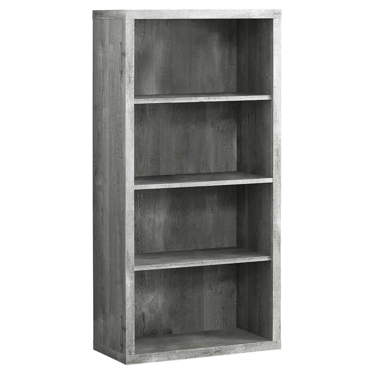HomeRoots 333506 Jasmine Grey Recycled Paperboard 4-Shelf Bookcase (12-in W x 47.5-in H x 23.75-in D)