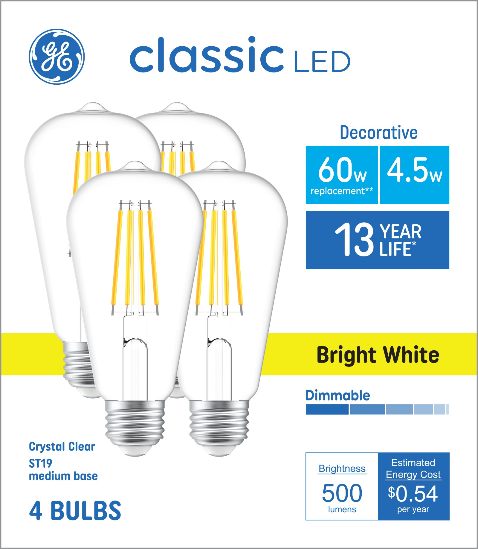 4.5W LED A15 Daylight Clear Refrigerator Light Bulb - 1 Pk by GE