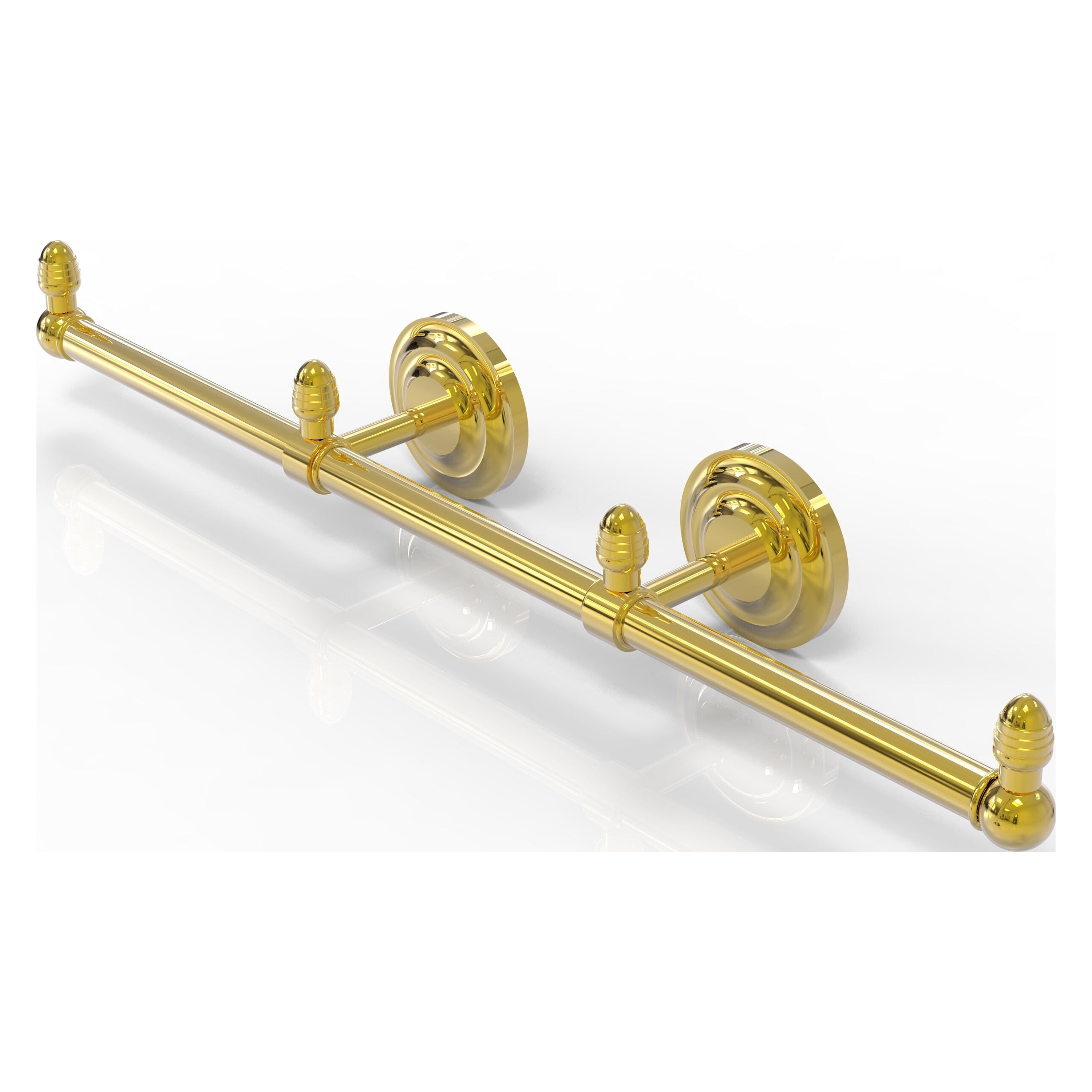 Allied Brass BPQN-HTB-3-PB Que New 22-in double Polished Brass Wall mount Double Towel Bar