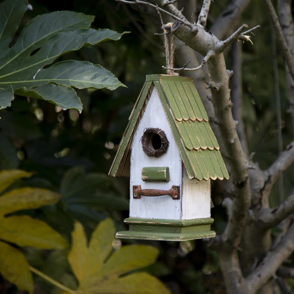 Glitzhome 10.75-in H Green Wood Variety Decorative Bird House in the ...