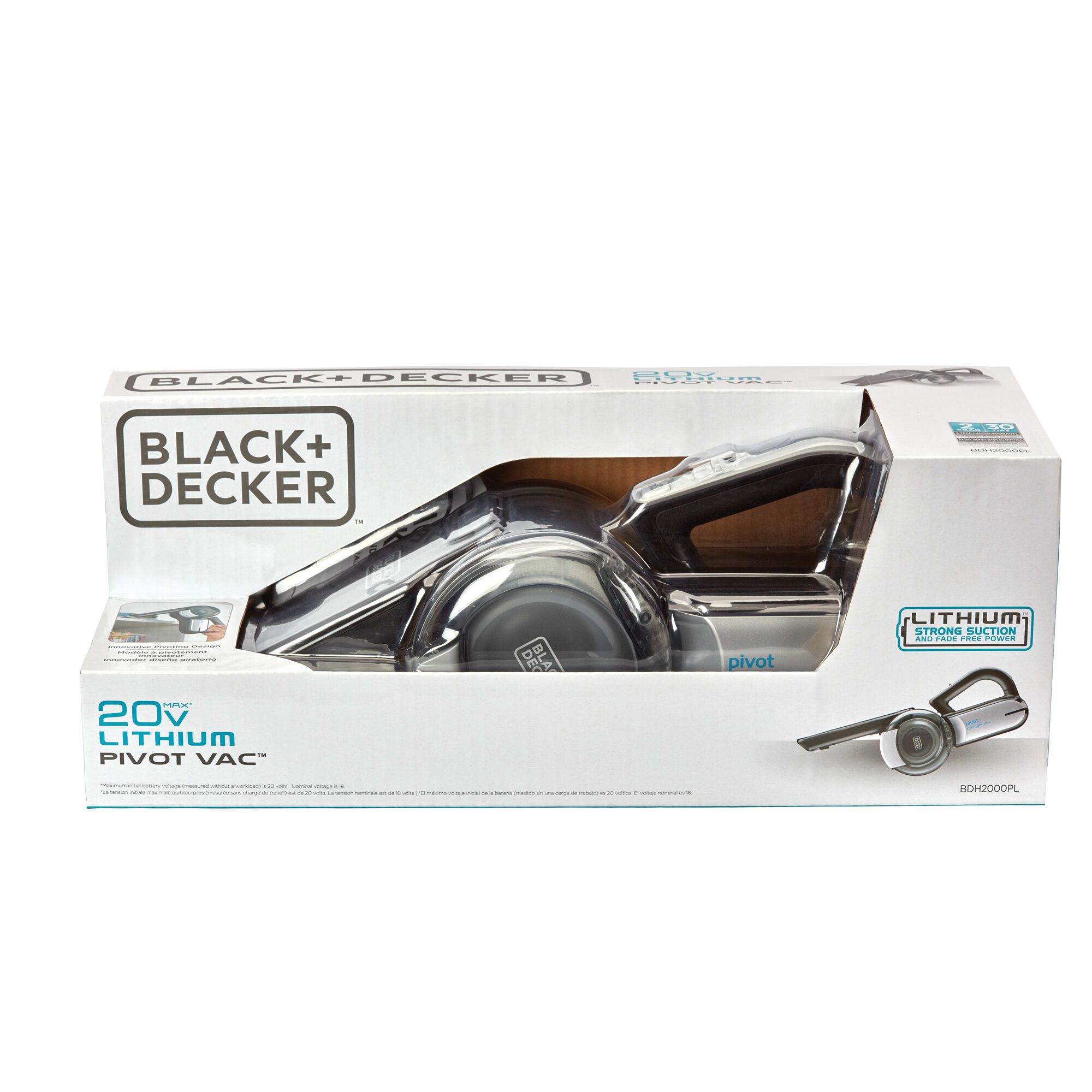 BLACK+DECKER 20V MAX* Lithium Pivot Vac, BDH2000PL 
