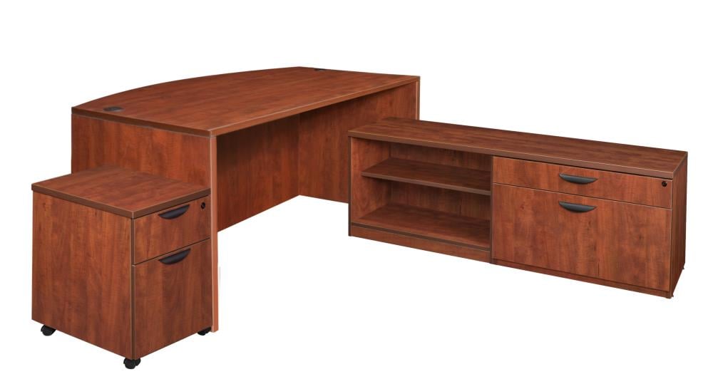 Legacy 80-in Red Modern/Contemporary L-shaped Desk | - Regency LLDLCBFMP7135CH