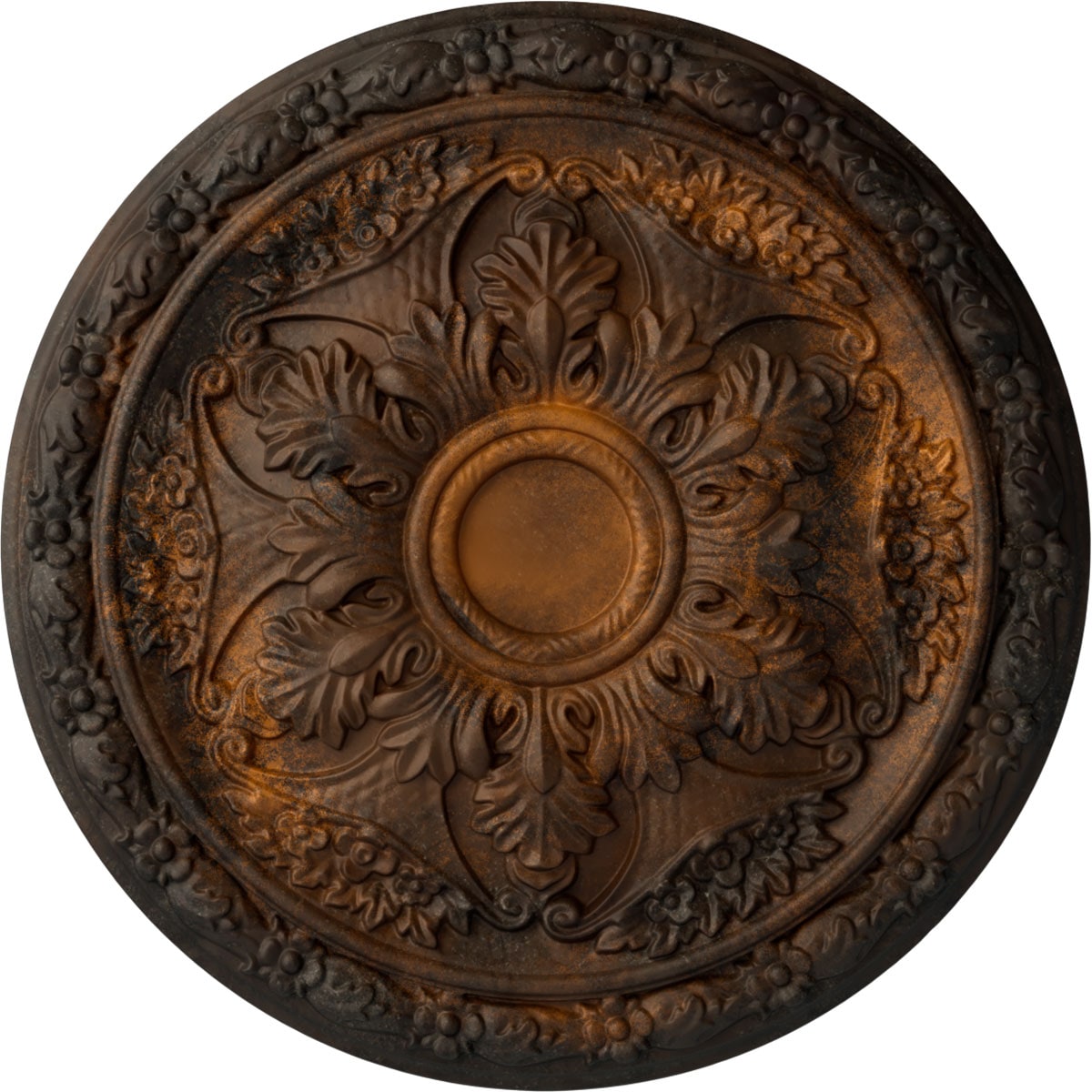 Ekena Millwork CM20BLRUS Baile 20-in W x 20-in L Painted Rust Polyurethane Whole Ceiling Medallion