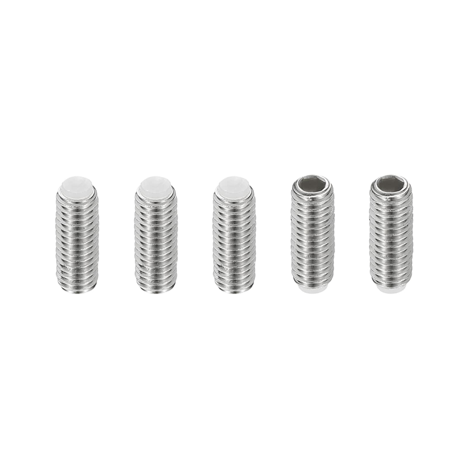 PATIKIL M6x16mm Nylon Tip Grub Screw 5pcs 304 Stainless Steel Metric Hex Socket Head Cup Point Anti Slip Set Screws Internal Hex Drive Hardware