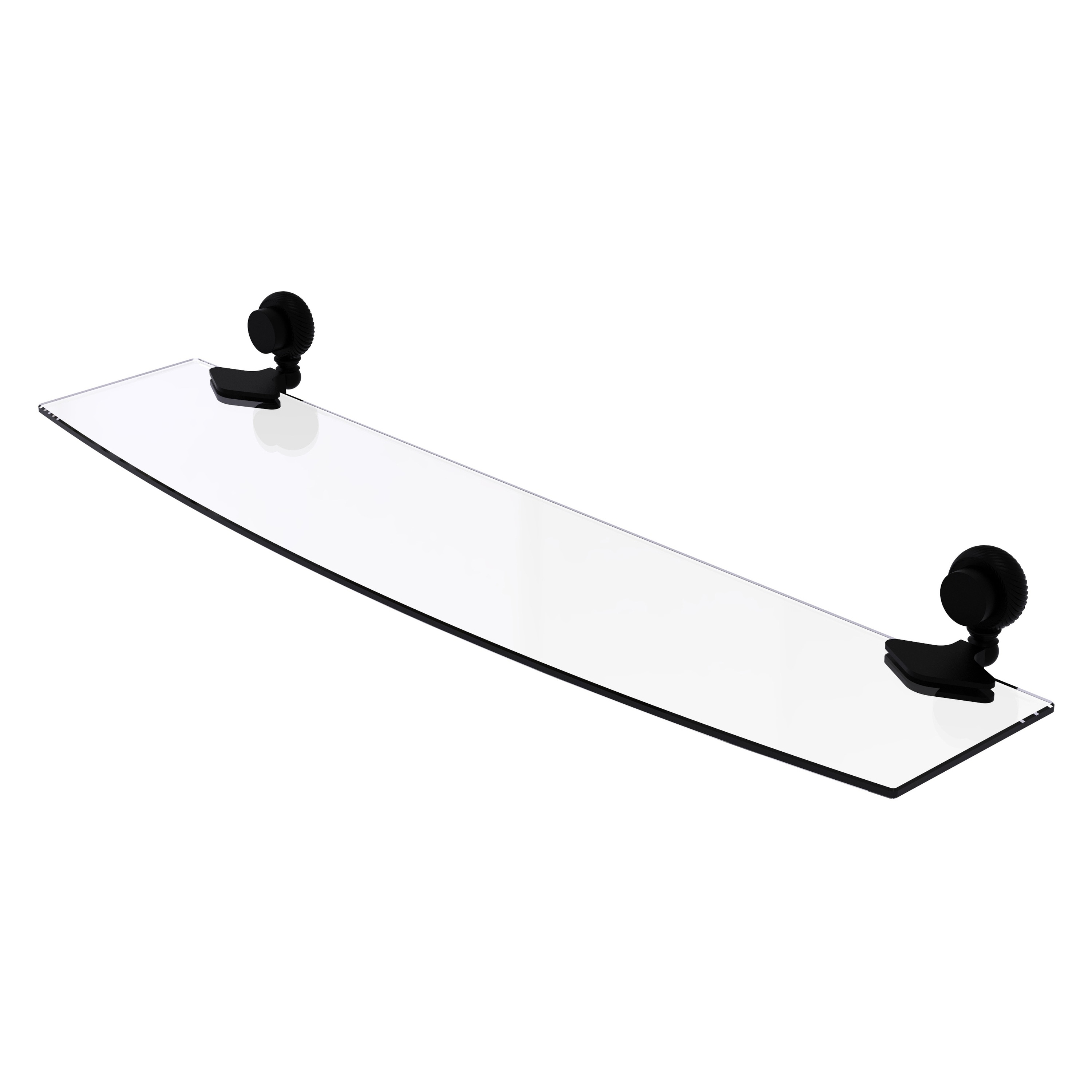 Allied Brass 433T/24-BKM Venus Matte Black Wall mount Bathroom Shelf ( 24-in x 2-in x 5-in )