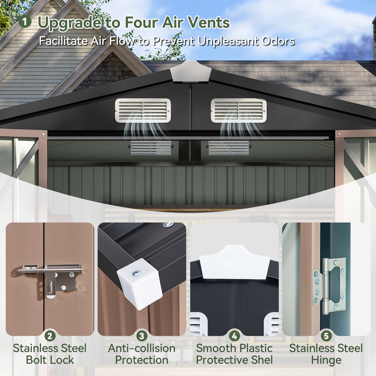AOXUN AX-01806G Metal-Storage-Buildings-Sheds - View #6
