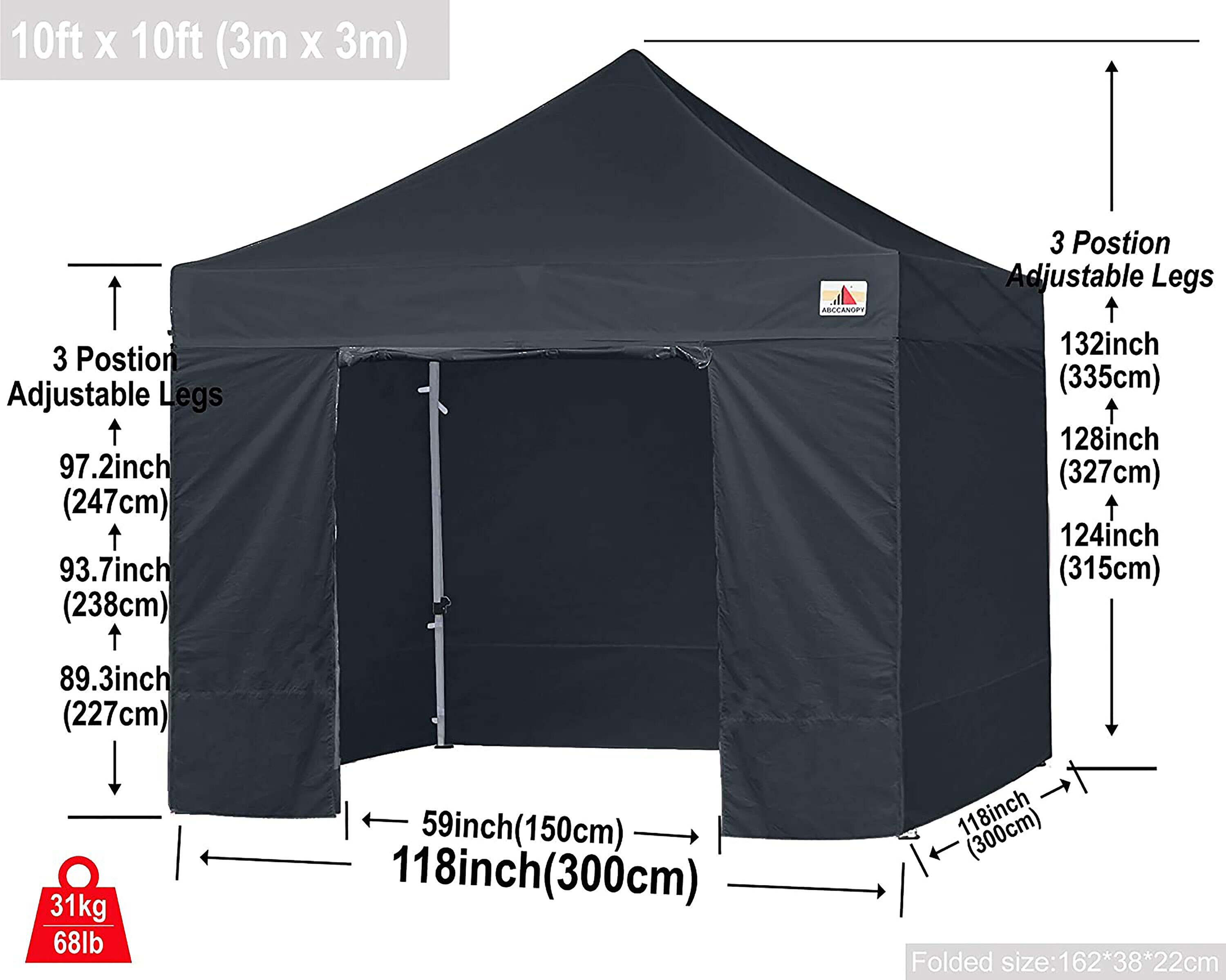 ABCCANOPY 10X10KKPKG-BLACK Canopies-Sl - View #4