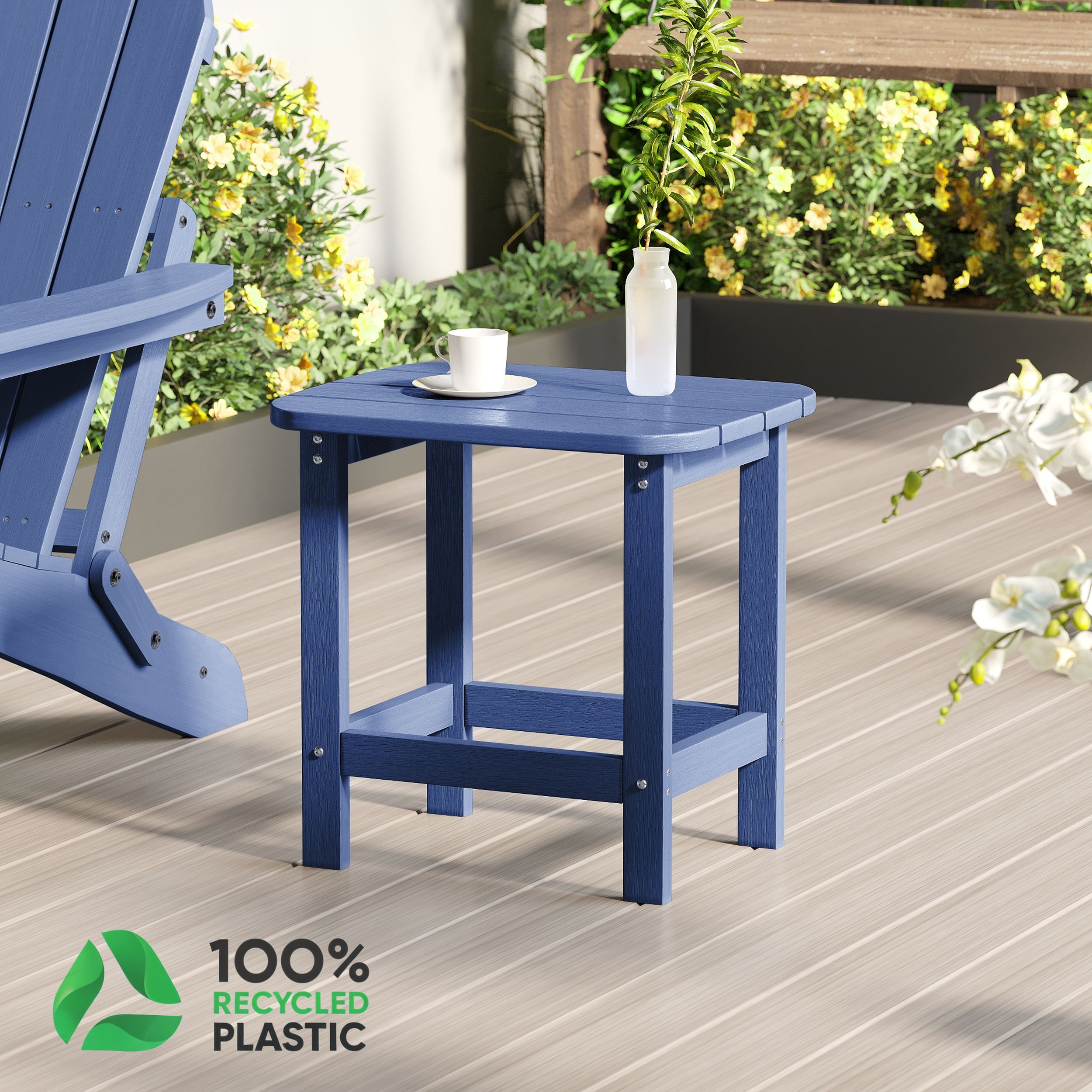 ACEGOSES LW-ETA-E11NY Patio End Table Rectangle Outdoor End 15-in W x 18.7-in L