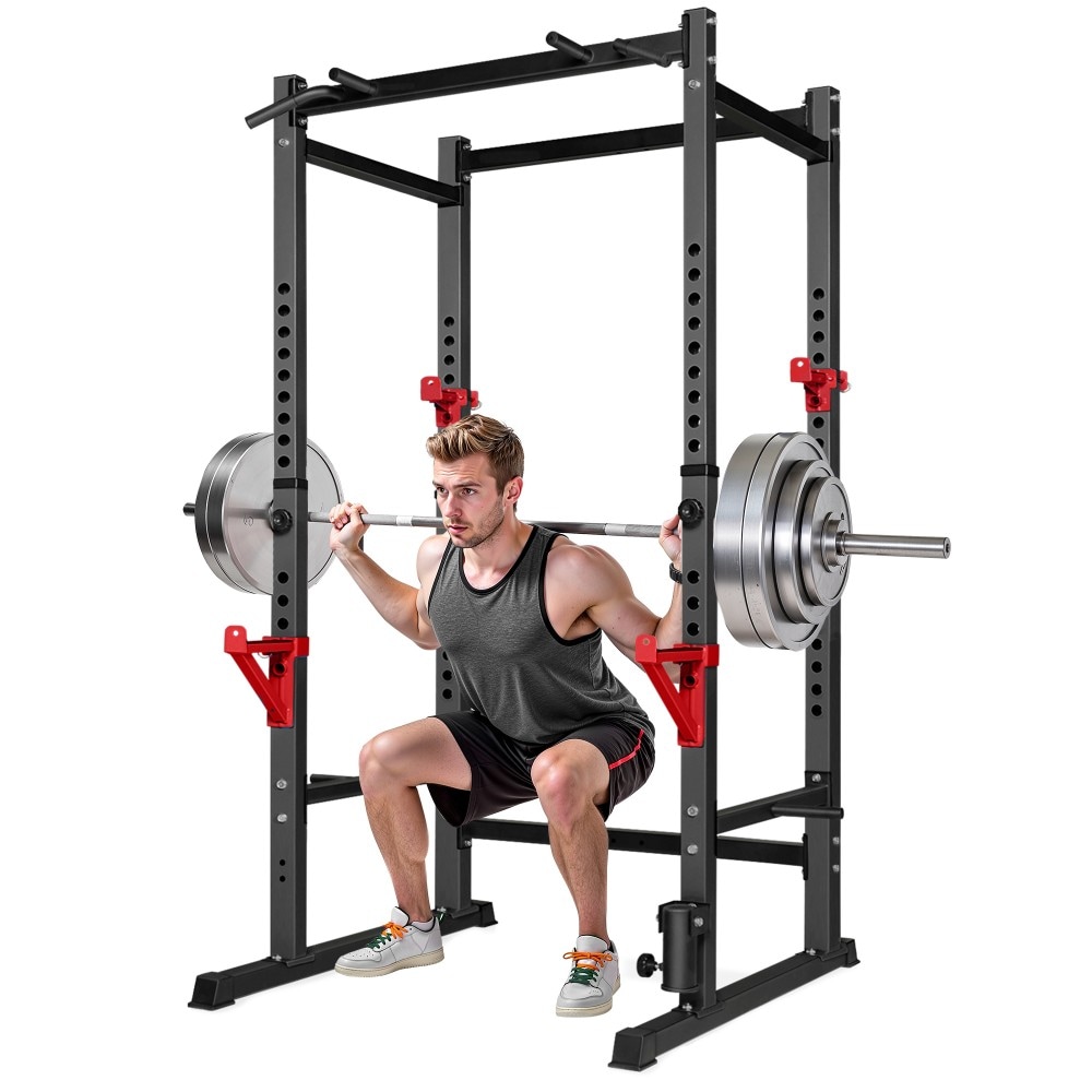 KERDOM  Power Rack Rack Cage for Weight Training Adjustable Squat Stand Rack for Home Gym Equipment Lifting Cage with 660lb Capacity