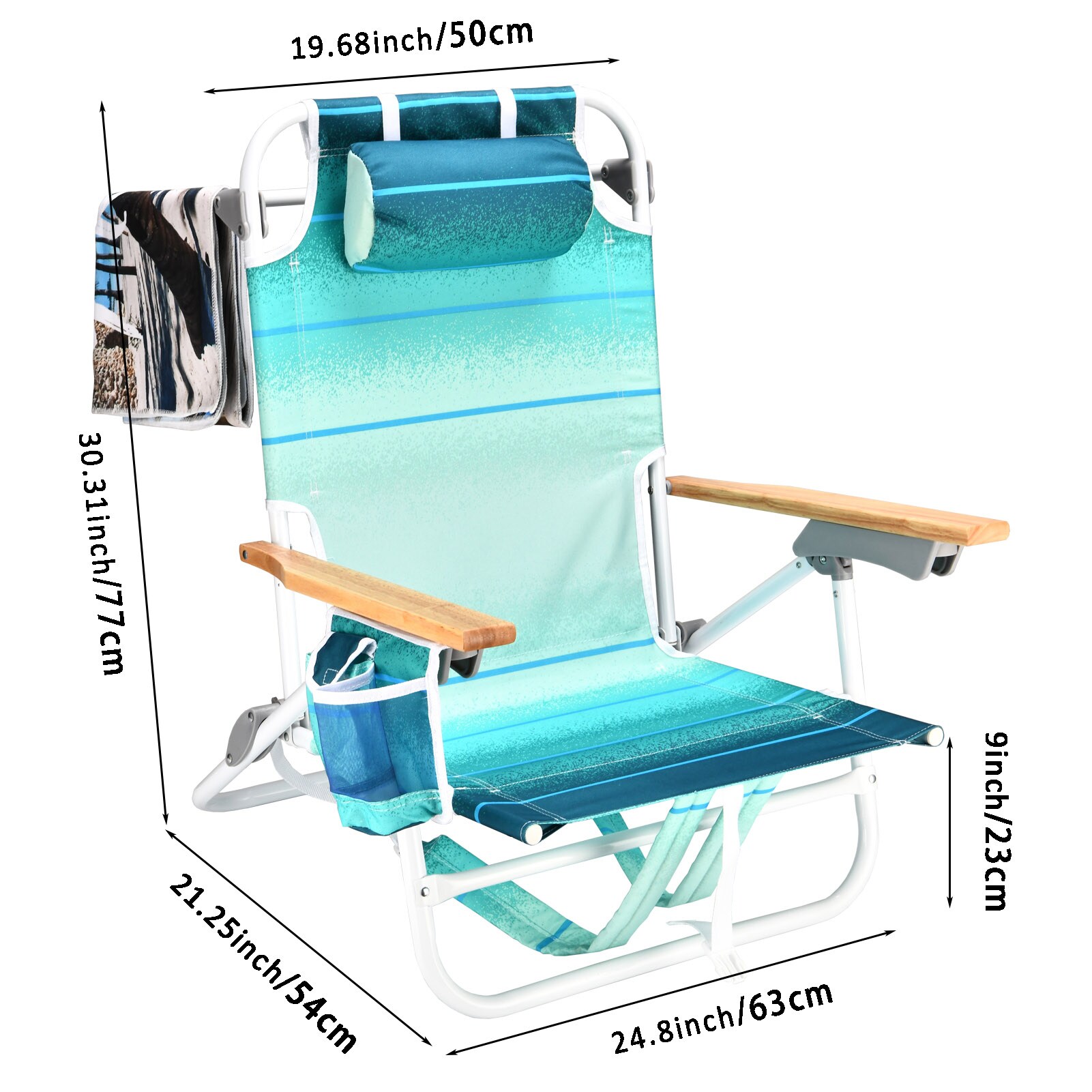 Kahomvis BEACH-QP109-224 Beach-Camping-Chairs - View #4
