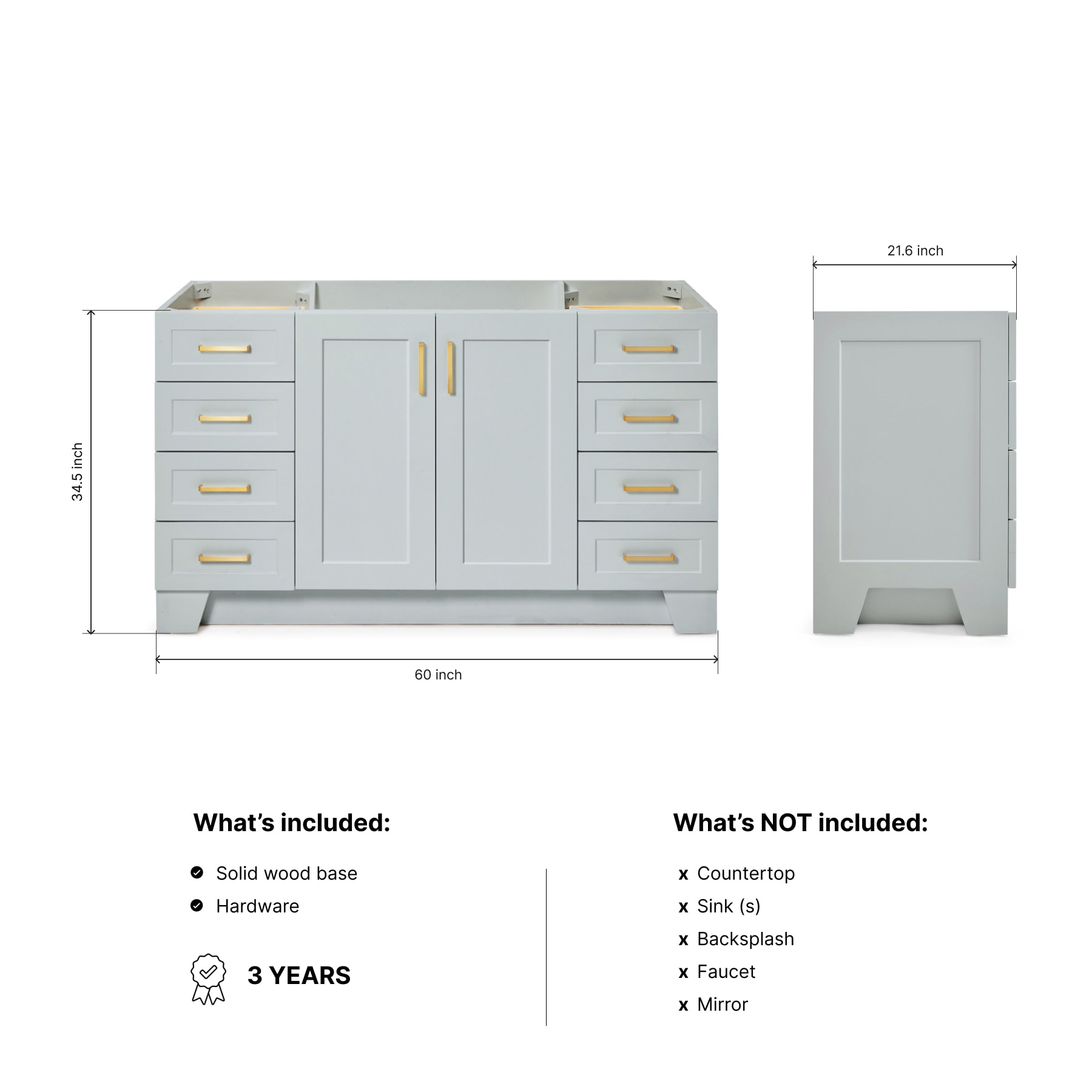 ARIEL Q060S-BC-GRY vanities - View #3