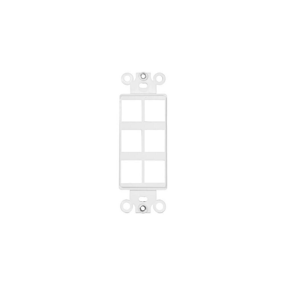  ZX9MSPR2614 Decorator Wallplate for Keystone Jacks and Modular Inserts Six Ports White