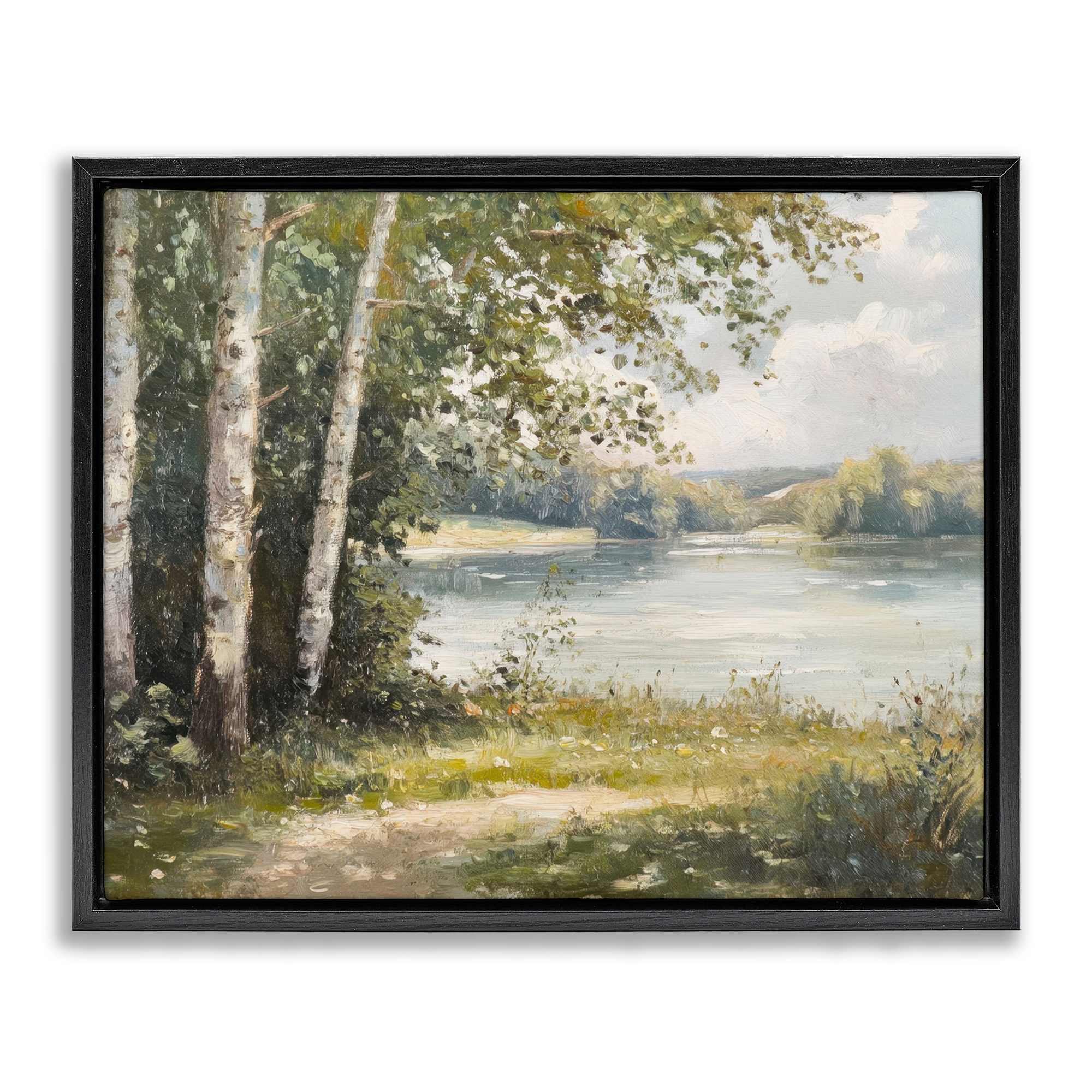 Stupell Industries BT-813-FFB-16X20 Place To Relax Lake View Floating Frame design by Petal Prints Design