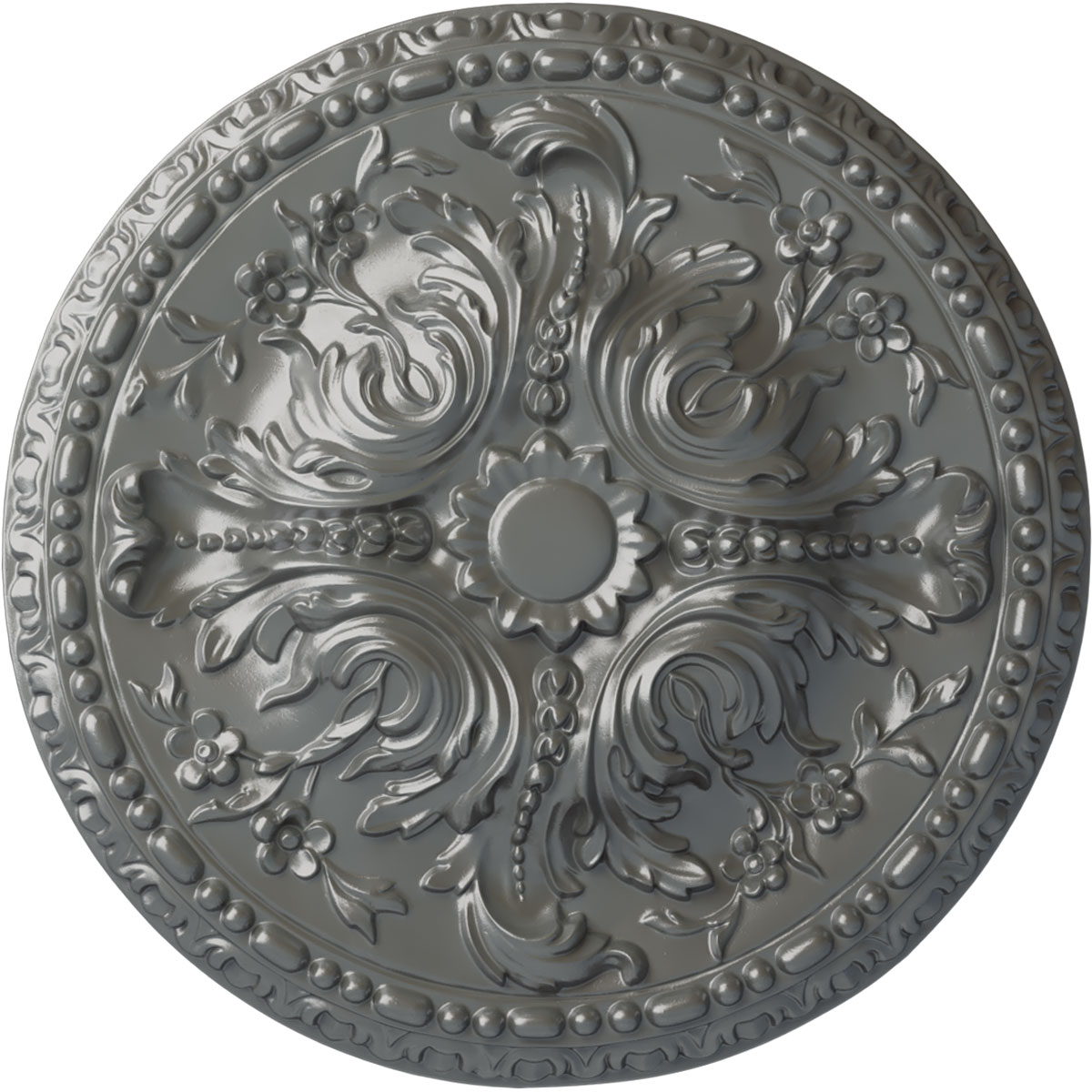 Ekena Millwork CM20AMSLS Amelia 19.625-in W x 19.625-in L Painted Silver Polyurethane Whole Ceiling Medallion