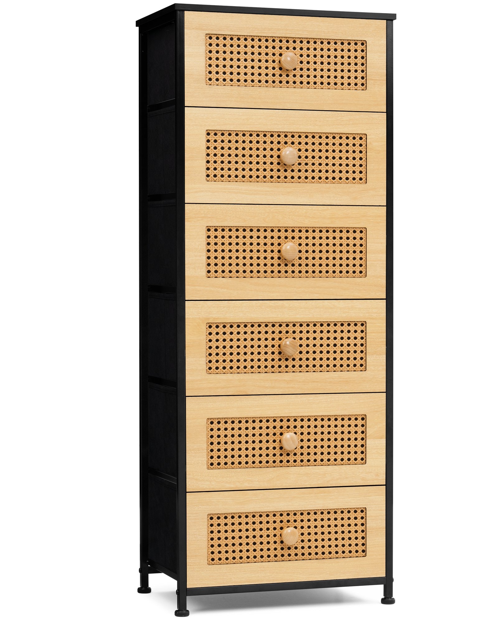 Crestlive Products CL-HD009GRY Dresser storage tower Light Brown 6 -Drawer Combo dresser