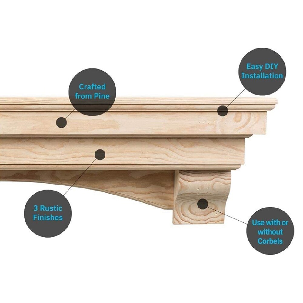 Mantels Direct SALEM-72-AU Mantel-Shelves - View #3
