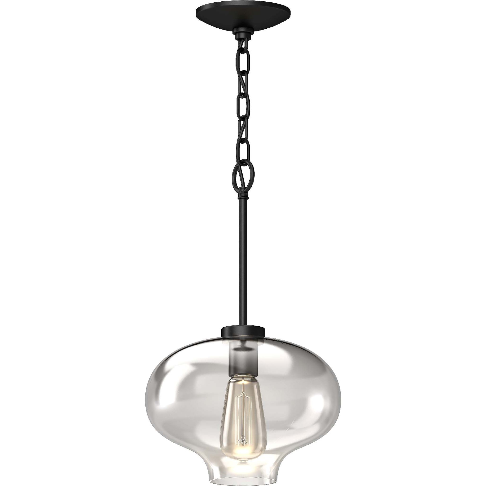 Volume Lighting V1855-5 Black Modern/contemporary Clear glass Bowl Medium Hanging Pendant light