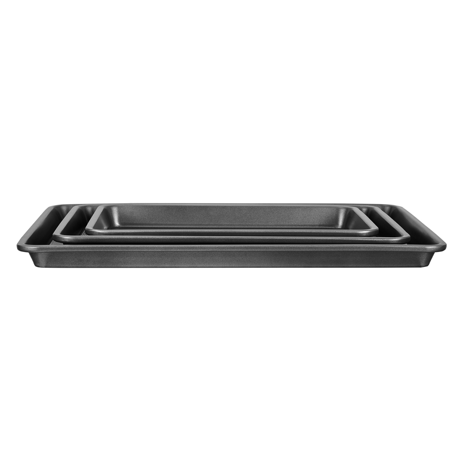 VEVOR SCTGKPTZ3JHS06627V0 Baking Pans Set 3-Piece Nonstick Carbon Steel Cookware Sheets and Trays Stackable Kitchen Oven Bakeware Cooking Sets with Silicone Handles Easy to Clean for Baking Cookie Cake Muffin Bread