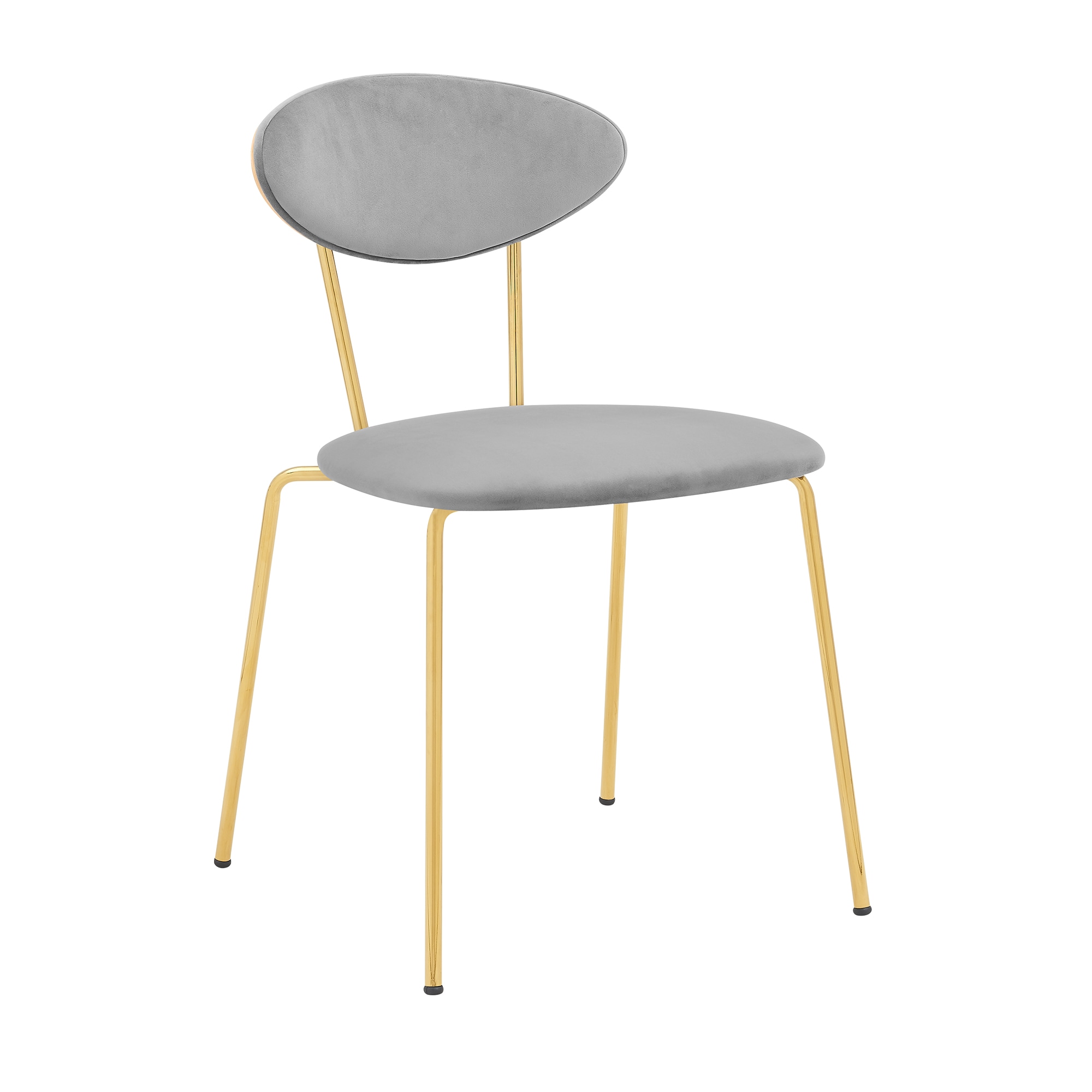 Armen Living LCNESIBLGR Set of 2 Contemporary/Modern Polyester Upholstered Dining Side Chair (Metal Frame)