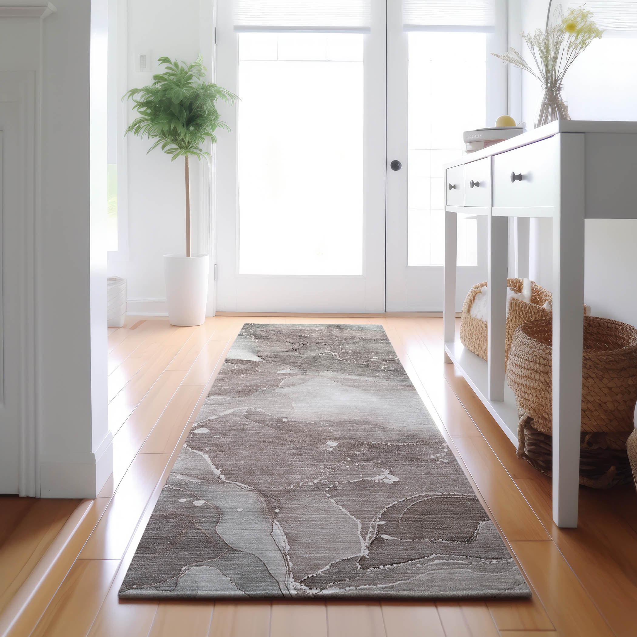 Addison Rugs AMF537BG2X8 Mayfield AMF537BG 2 x 7 (ft) Loomed Polyester Beige Rectangular Indoor Geometric Machine washable Area rug