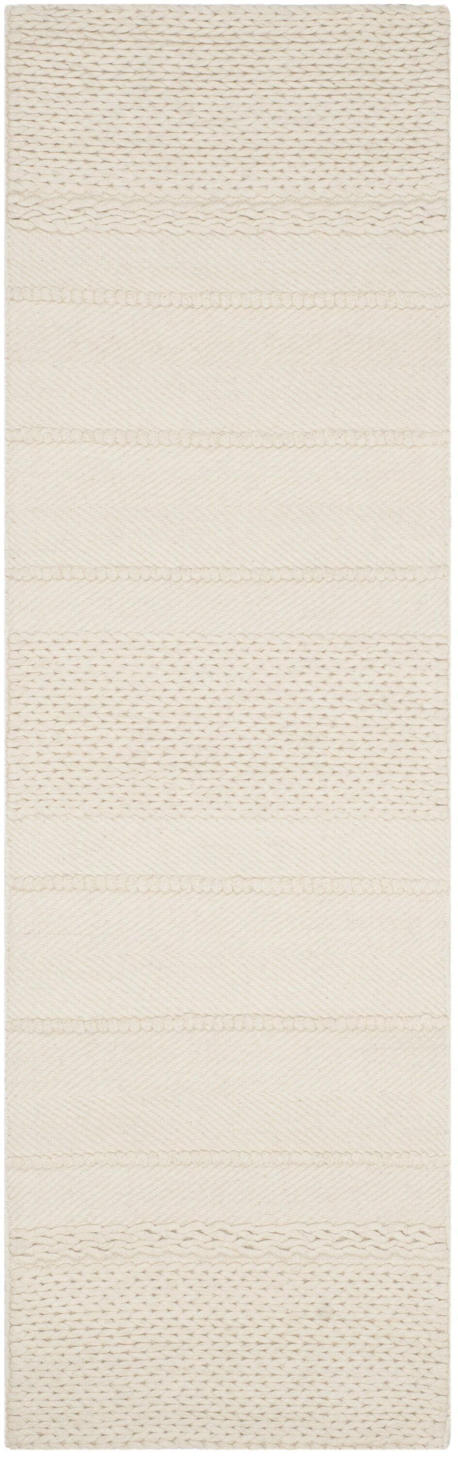 Ivory Elegance Hand-Tufted Wool Runner Rug, 2'3" X 6'