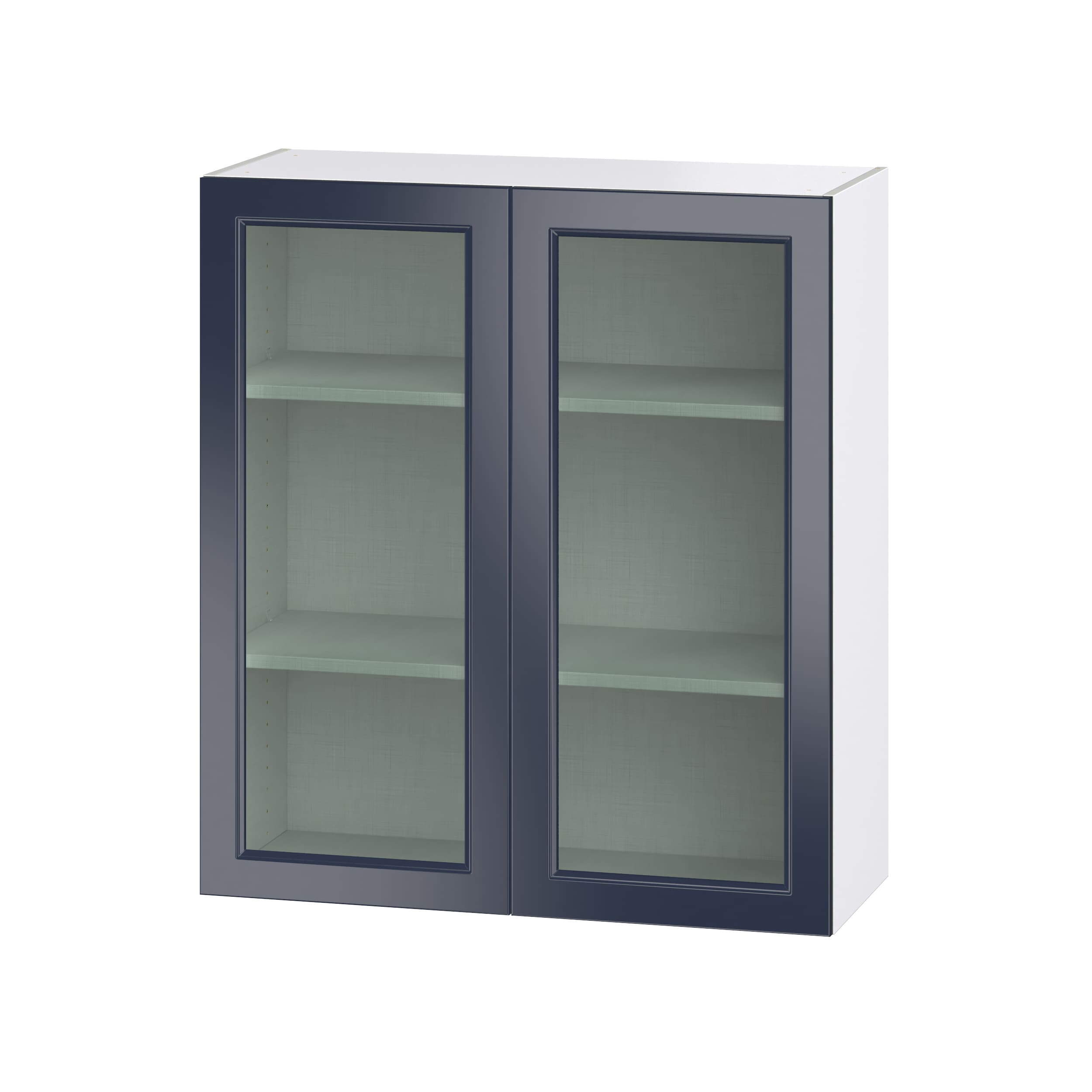 Hugo&Borg DSWG3640-LO Lorette 36-in W x 40-in H x 14-in D Navy Blue Wall Fully assembled Cabinet (Glass Panel Shaker)