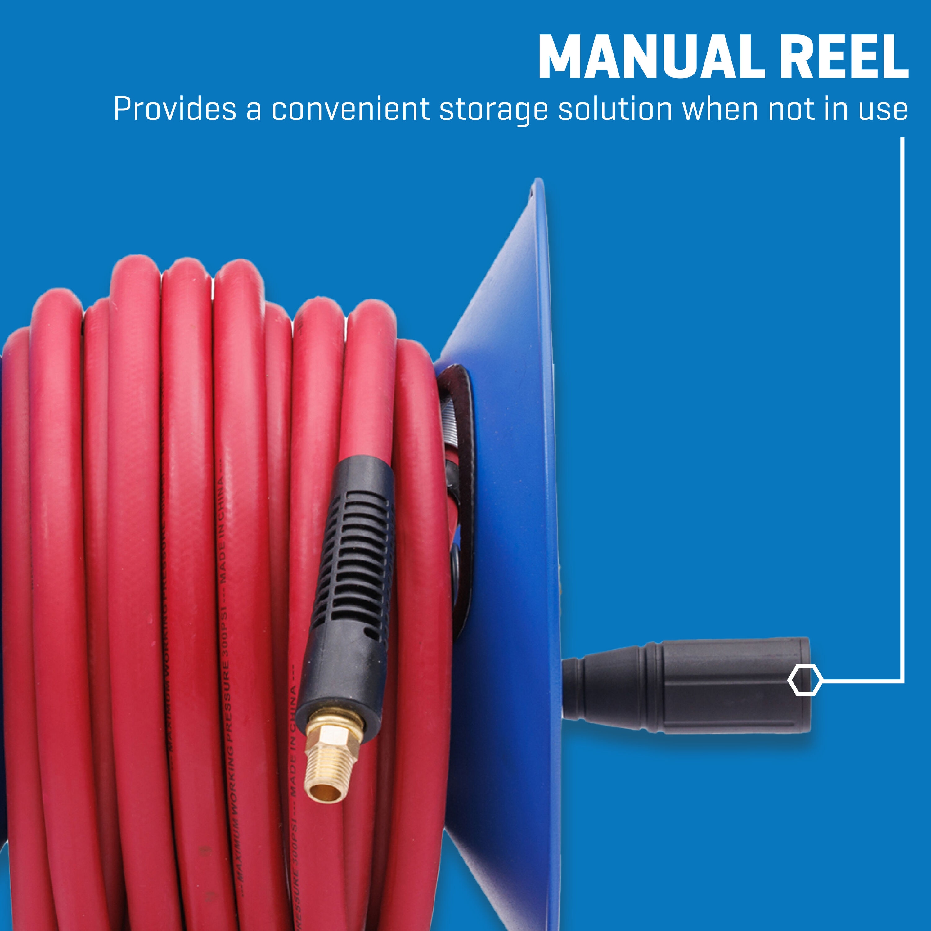 Kobalt Manual Reel w/3/8-in x 50-ft Rubber Hose | SGY-AIR264
