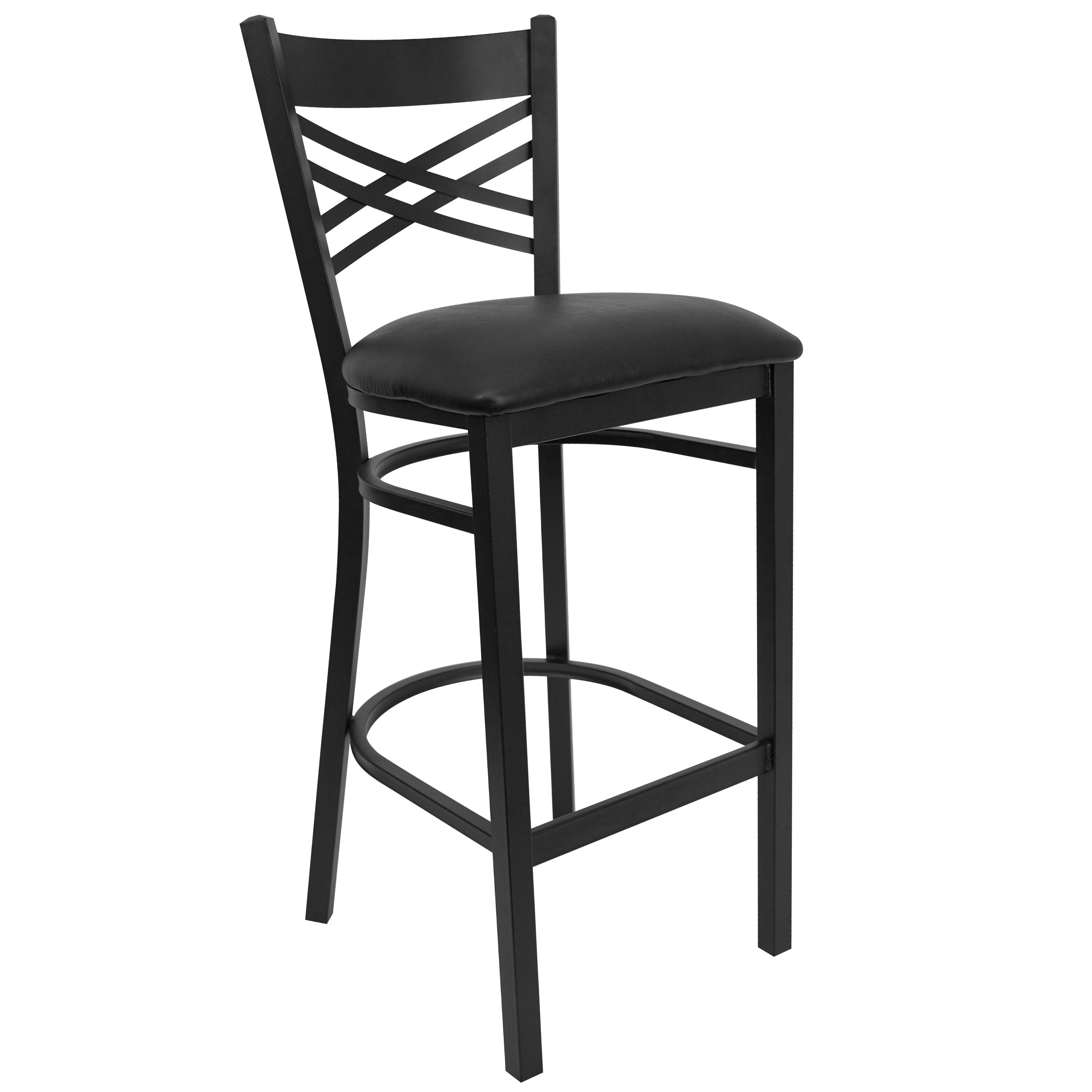 Flash Furniture Black Vinyl Seat/Black Metal Frame 29.5-in H Bar height ...